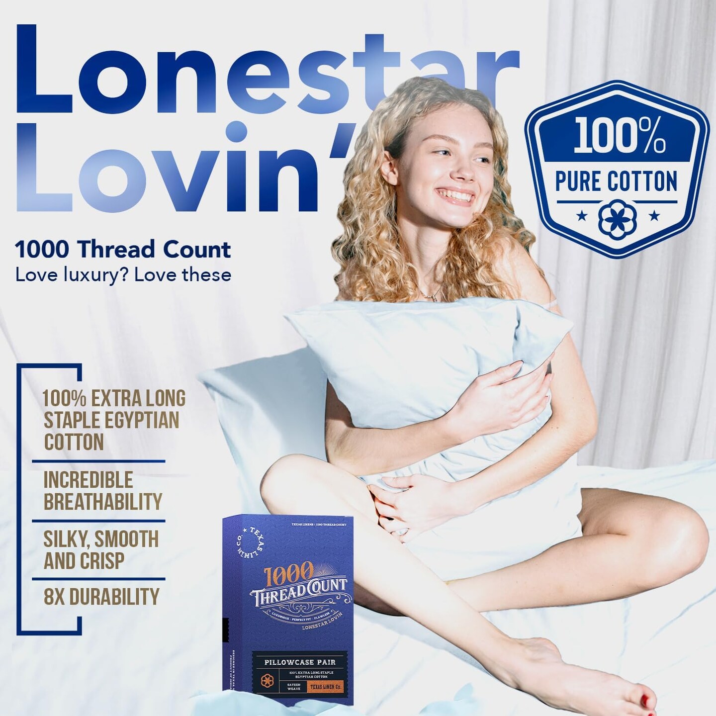 100% Egyptian Cotton Standard/Queen Size Pillow Cases Set of 2-1000 Thread Count Pillow Cover