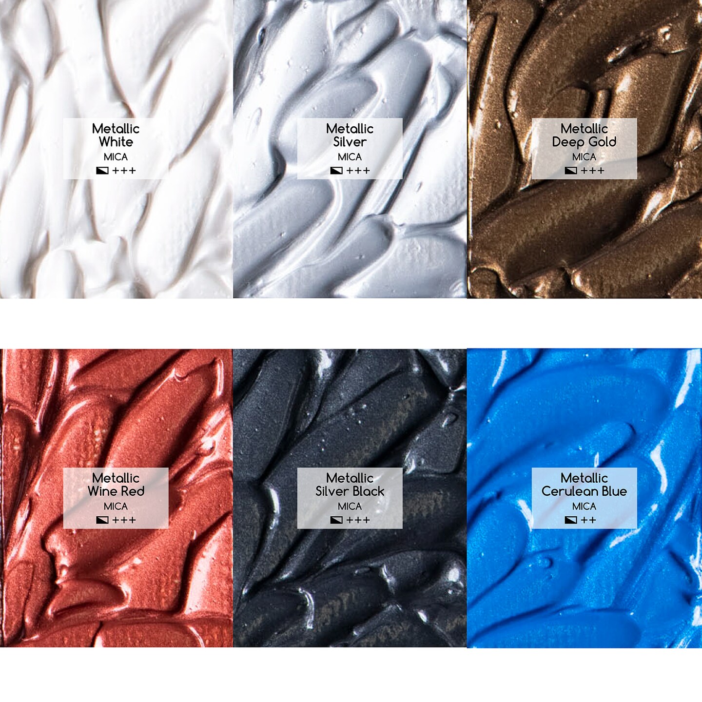 MEEDEN Metallic Acrylic Paint, 6 Colors Heavy Body Acrylic Paint Set, 60 ml/2 oz Pro Tubes, Rich Pigments Non-Toxic Art &#x26; Craft Paints for Artists, Hobby Painters &#x26; Beginners