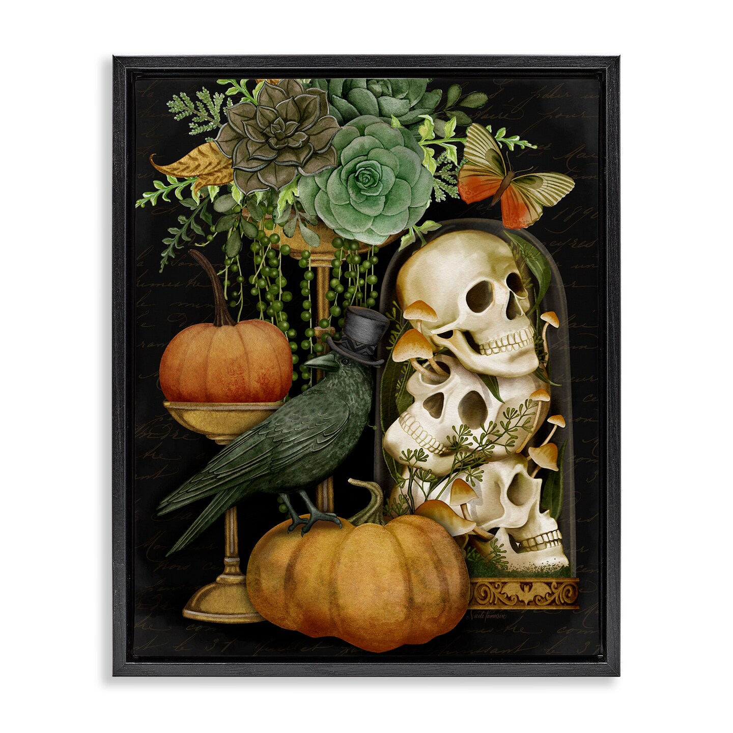 Stupell Industries Dark Academia Motif Floating Frame, design by Nicole Tamarin