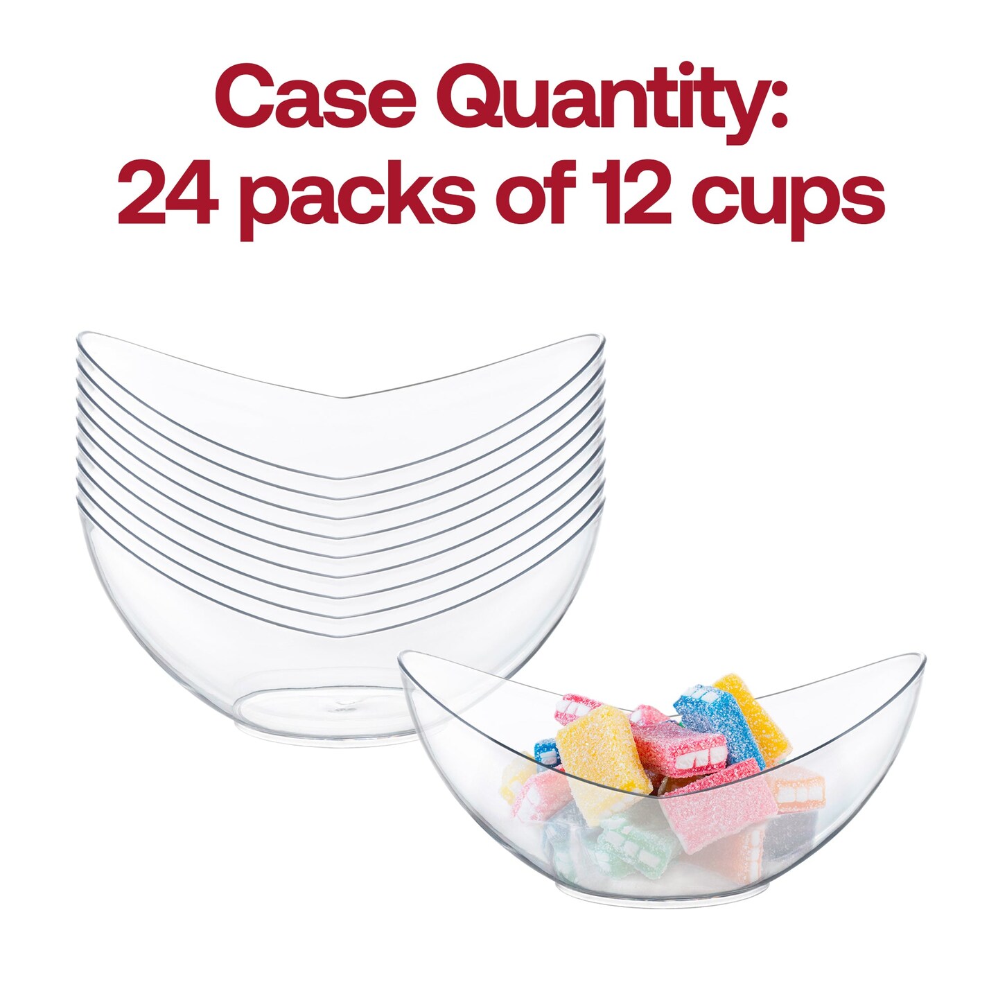 Clear Big Disposable Plastic Concave Cups - 4 oz. (288 Cups)