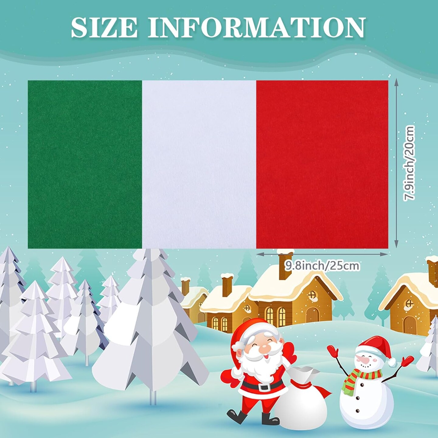 60 Pcs Christmas Felt Sheets 8 x 10 Inch Felt Squares Soft Thick DIY Christmas Colored Felt Pieces for Craft School Kids Art Christmas Decoration Ornaments Projects Gift
