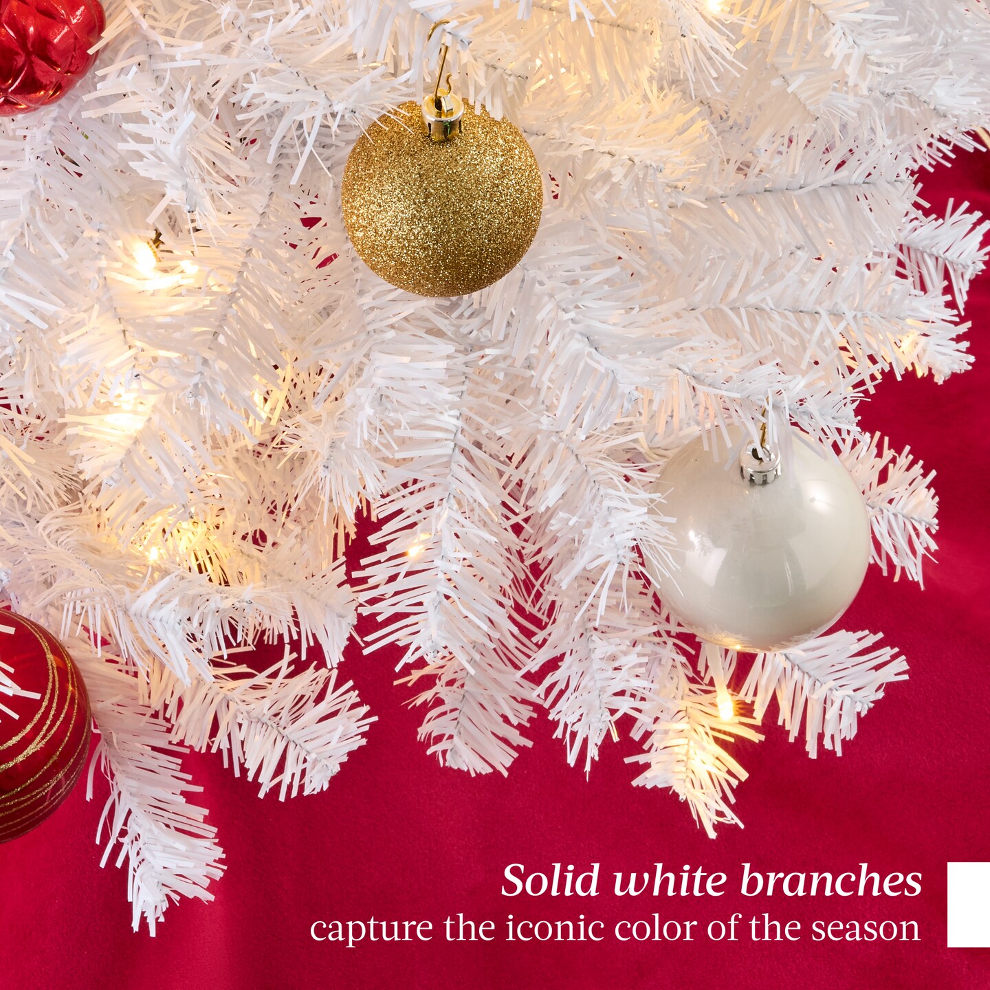 Best Choice Products Pre-Lit Premium Hinged White Artificial Christmas Pine Tree w/ Lights, Stand, PVC Branch Tips