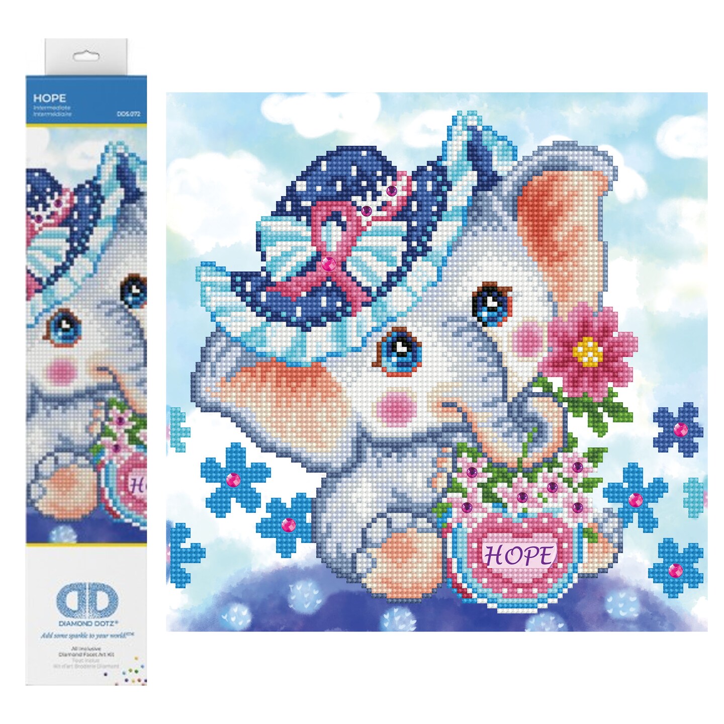 Diamond Dotz Hope Elephant Diamond Painting Kits for Adults - Diamond Art Kits a Relaxing Creative Craft Kit with Dotz Gems 12x12