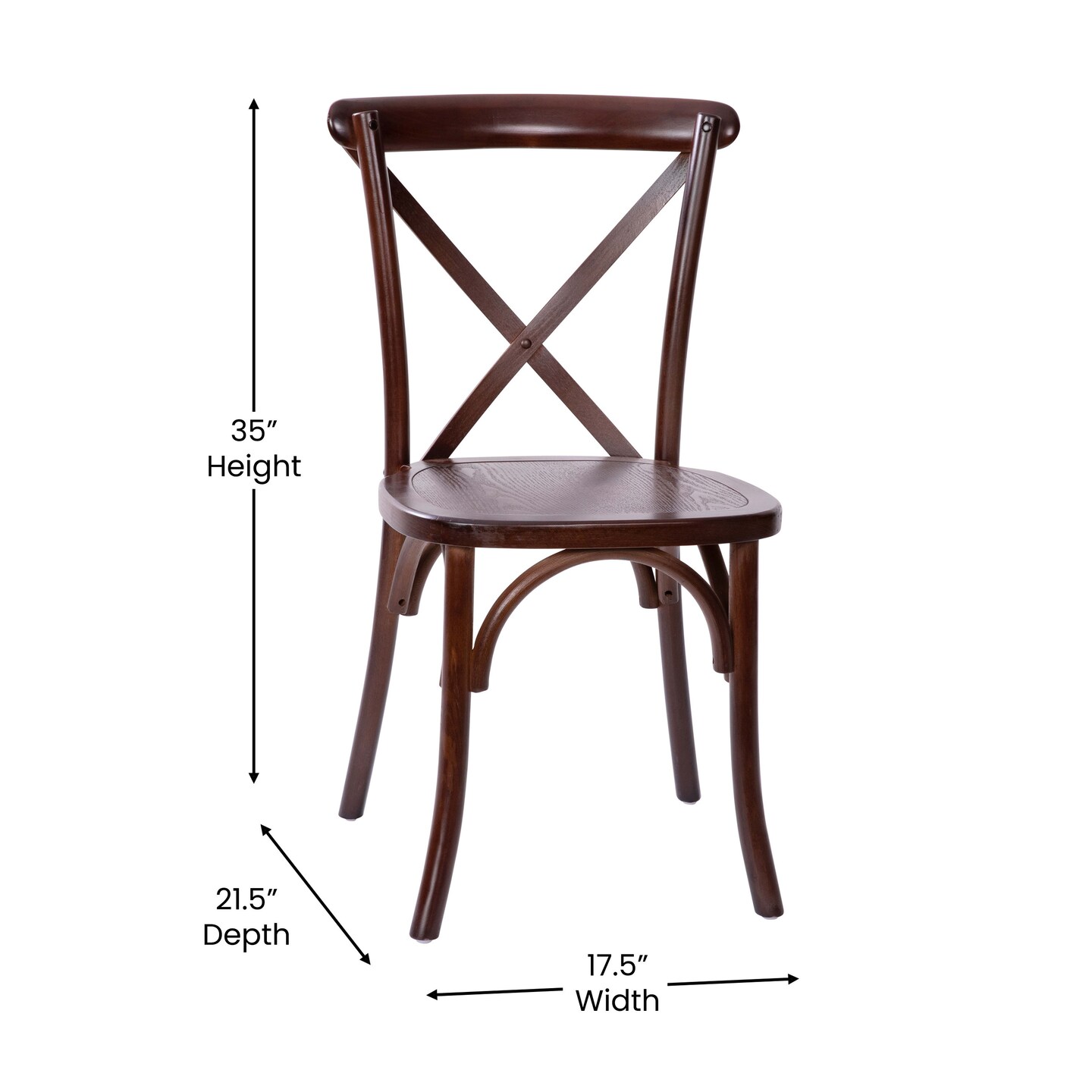 Merrick Lane Bardstown X-Back Bistro Style Wooden High Back Dining Chair