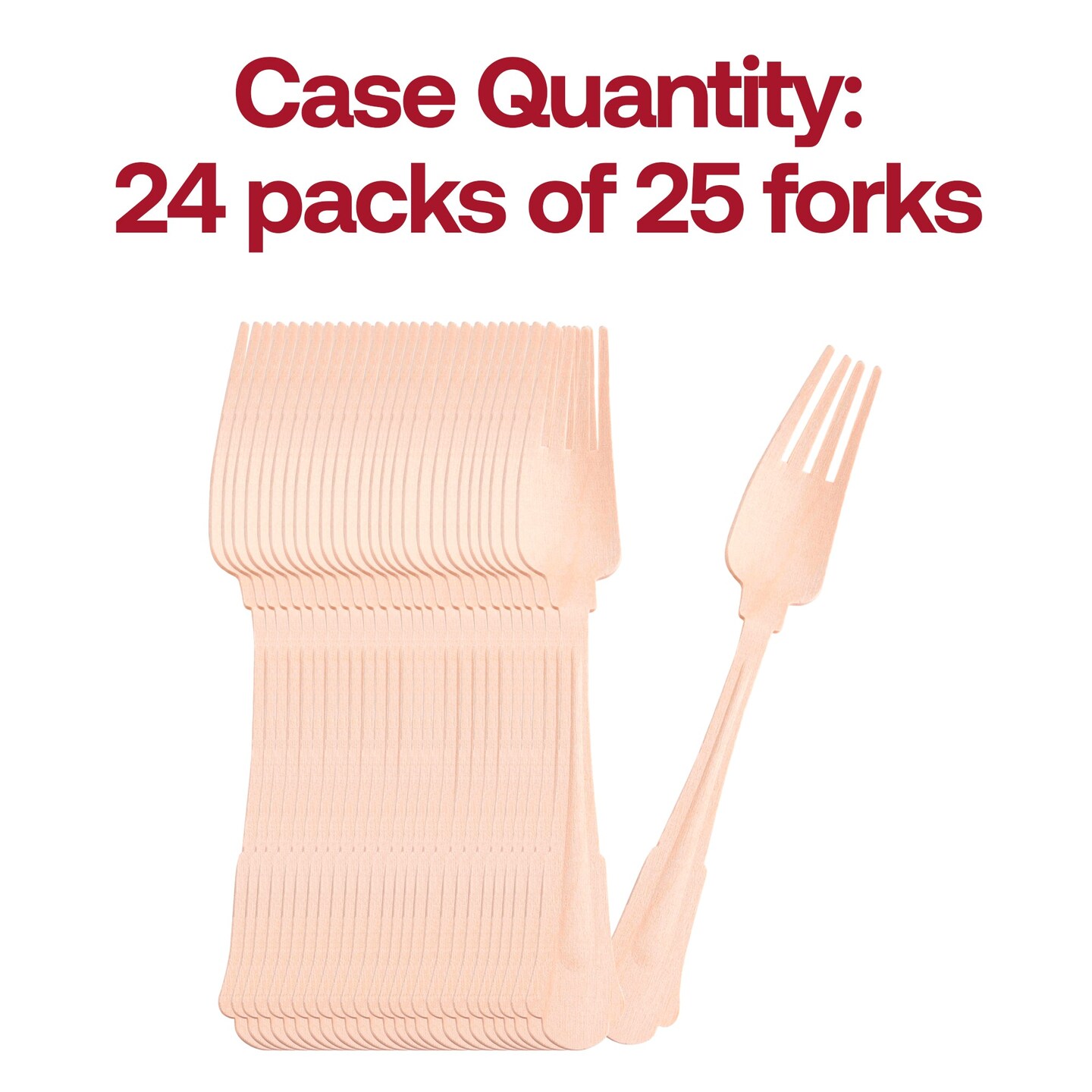 Silhouette Birch Wood Eco Friendly Disposable Dinner Forks (600 Forks)