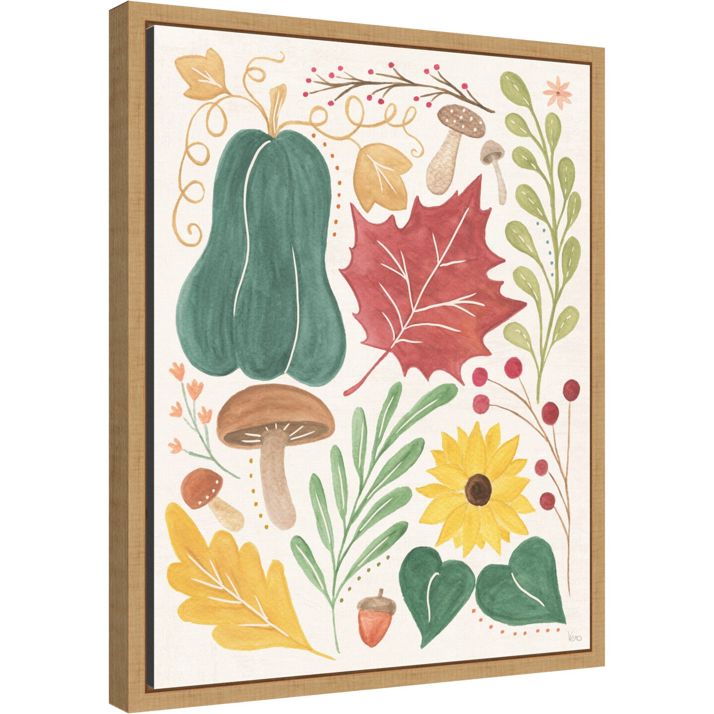 Mod Harvest II by Veronique Charron Framed Canvas Wall Art