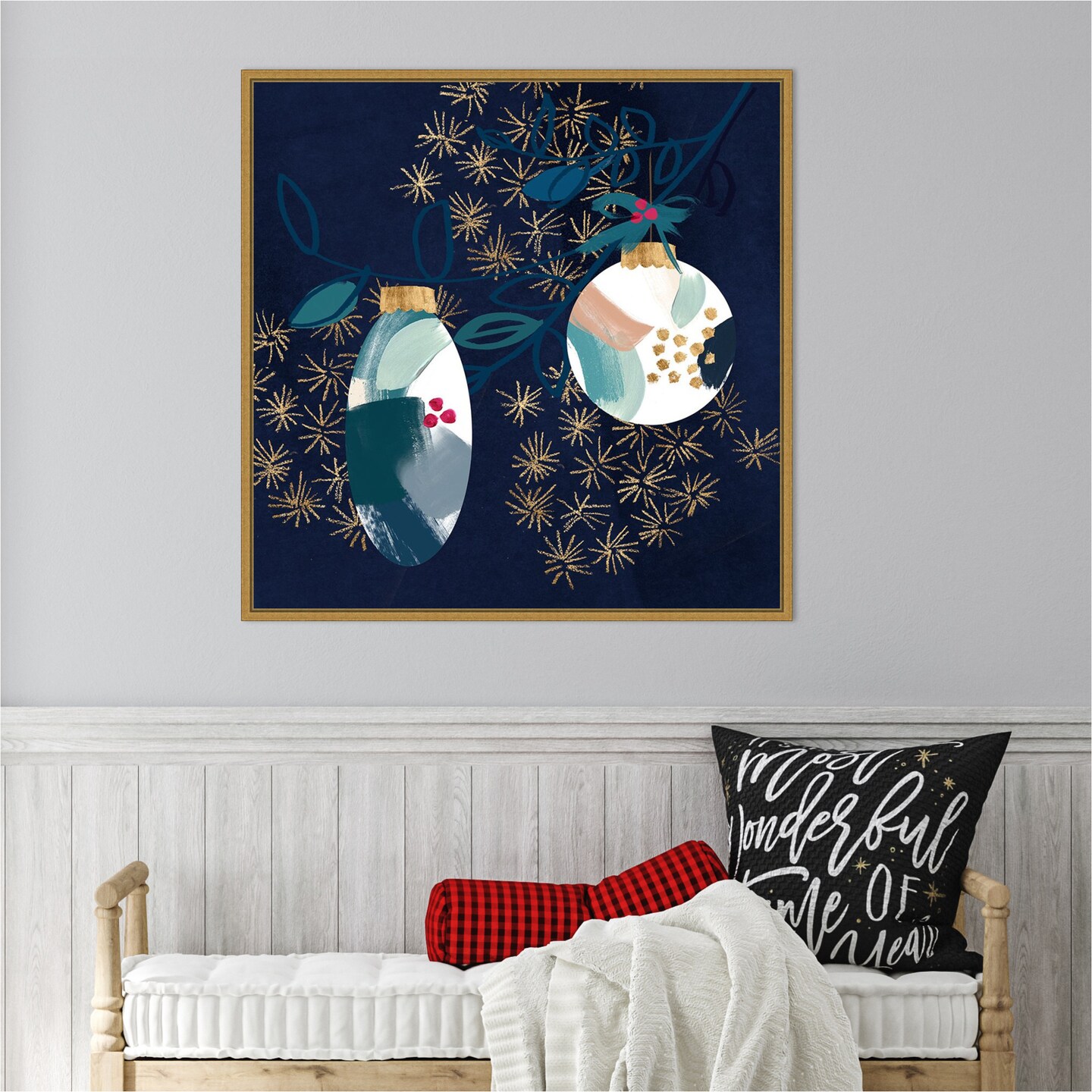 Crafty Blue Christmas I by Jennifer Paxton Parker Framed Canvas Wall Art