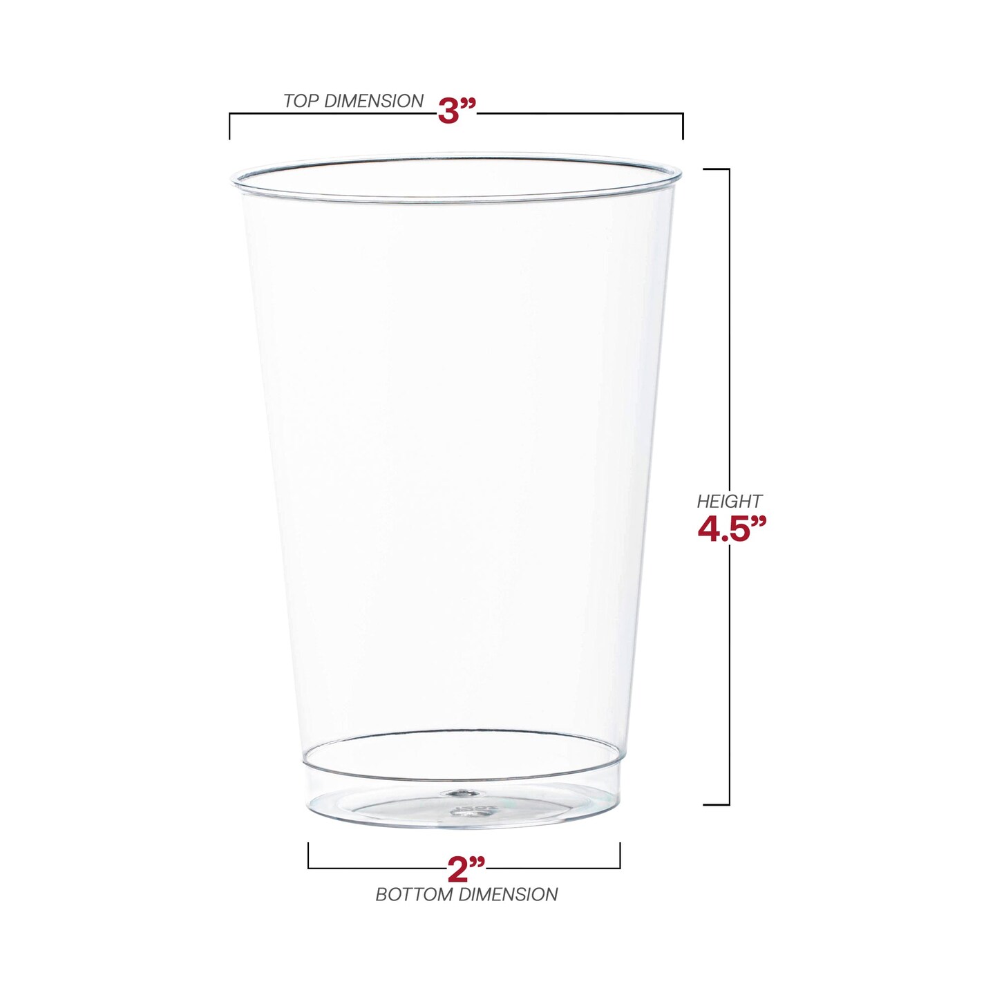 Crystal Clear Plastic Disposable Party Cups - 12 oz. (500 Cups)