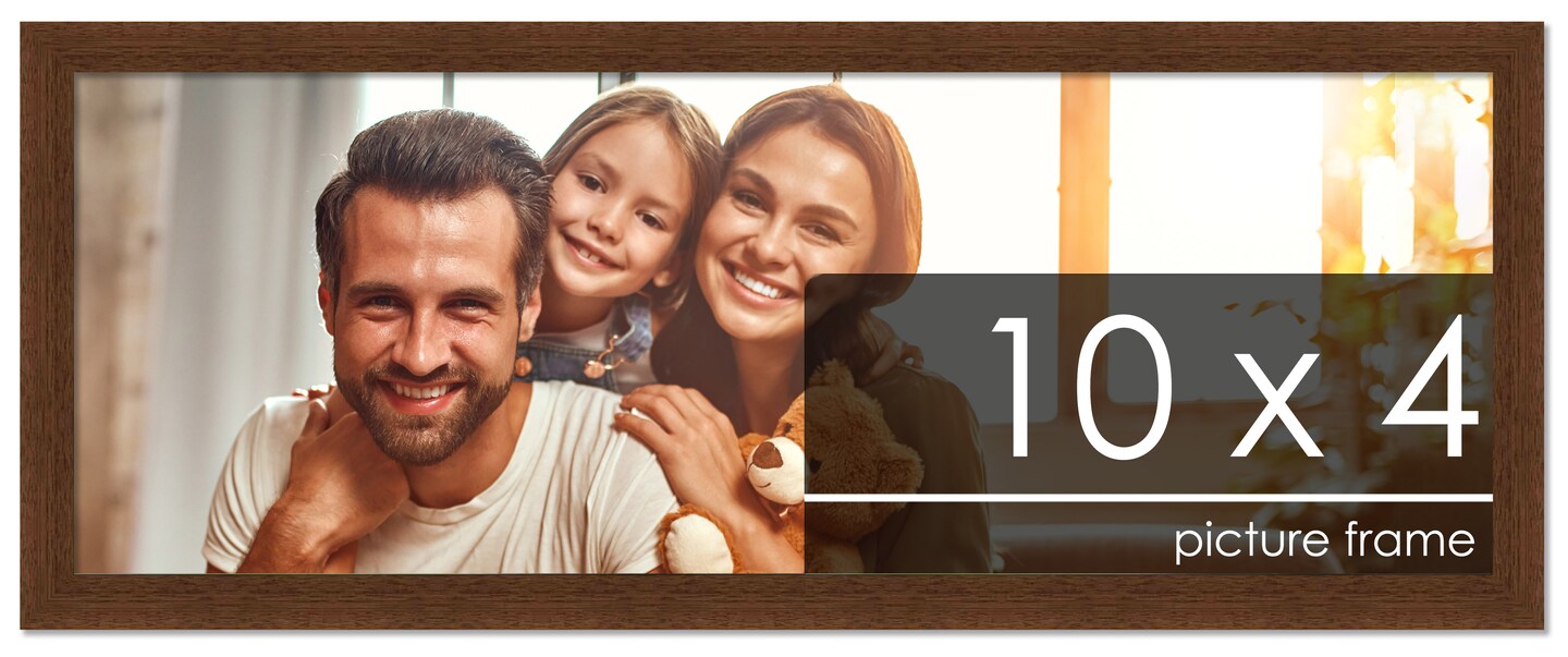 Panoramic Simple Brown Picture Frame - UV Acrylic, Foam Board Backing, Hanging Hardware