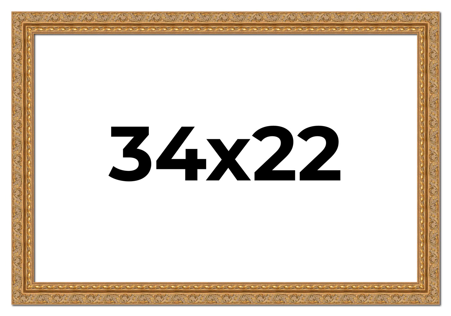 Contemporary Gold Picture Frame - UV Acrylic, Backing Board, Hanging Hardware Included