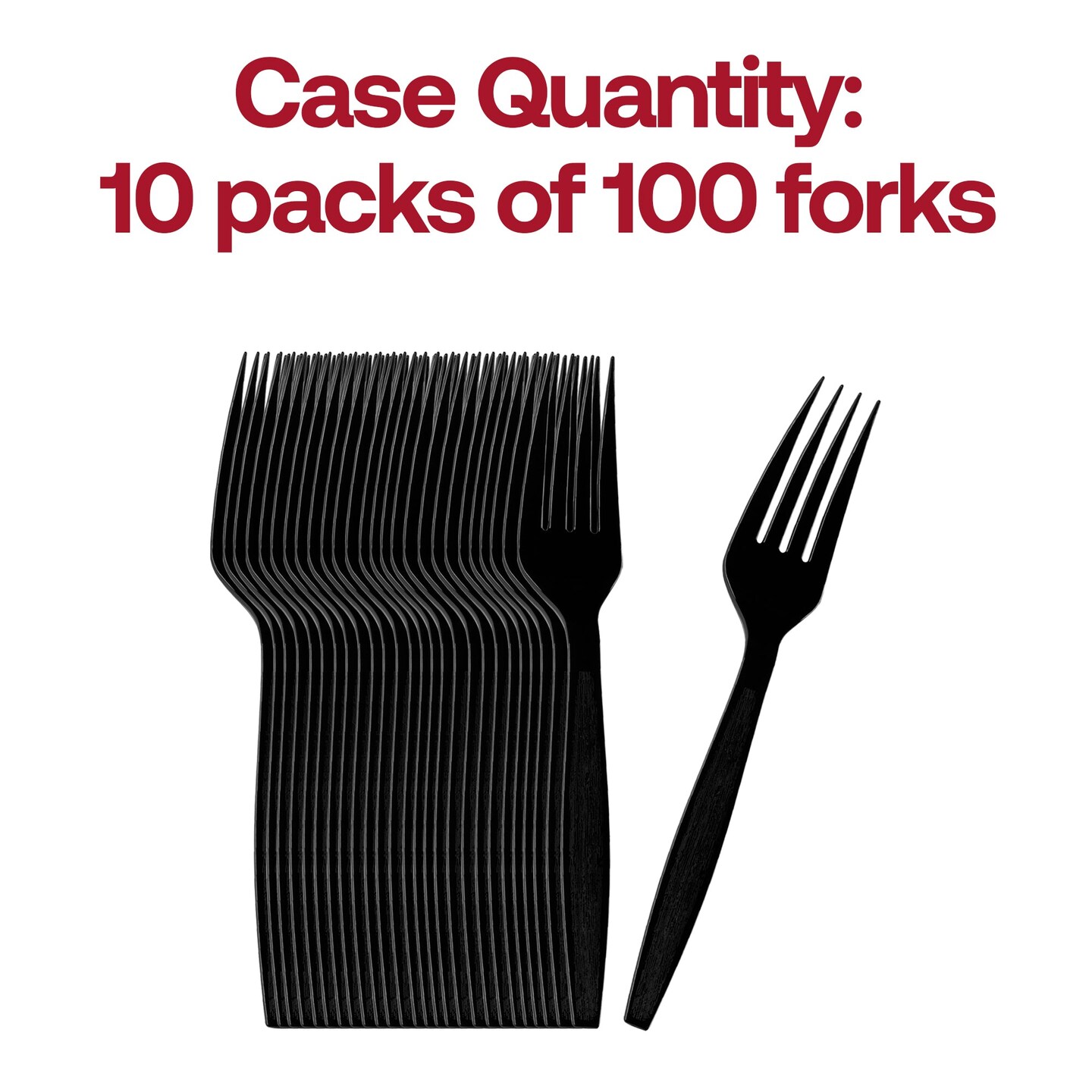 Black Plastic Disposable Forks (1000 Forks)