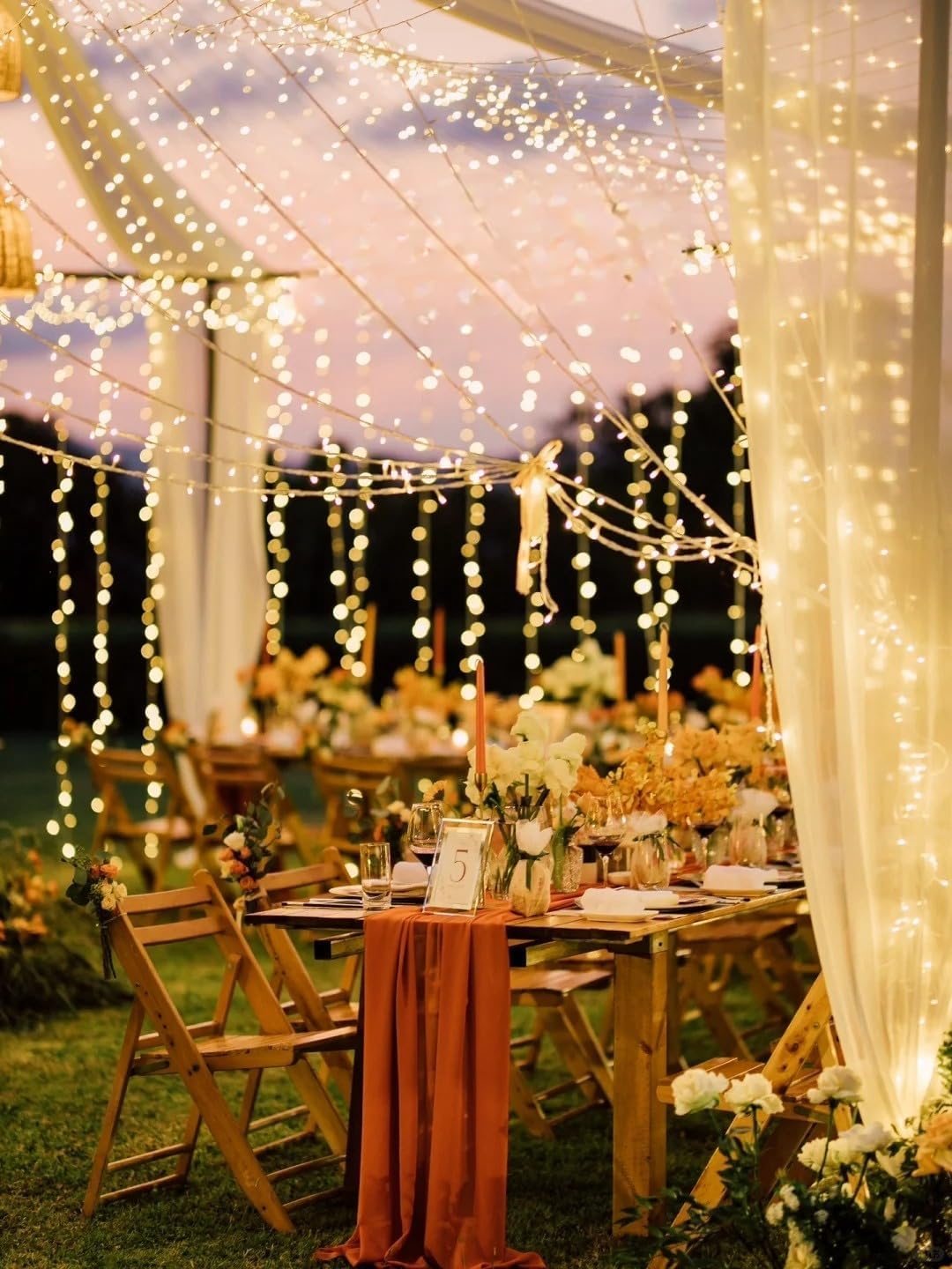 Terracotta Wedding Arch Draping Fabric 1 Panel 29&#x22; x 20Ft Fall Chiffon Outdoor Curtain Backdrop Sheer Arch Drapes for Halloween Thanksgiving Christmas Wedding Ceremony Party Ceiling Decoration