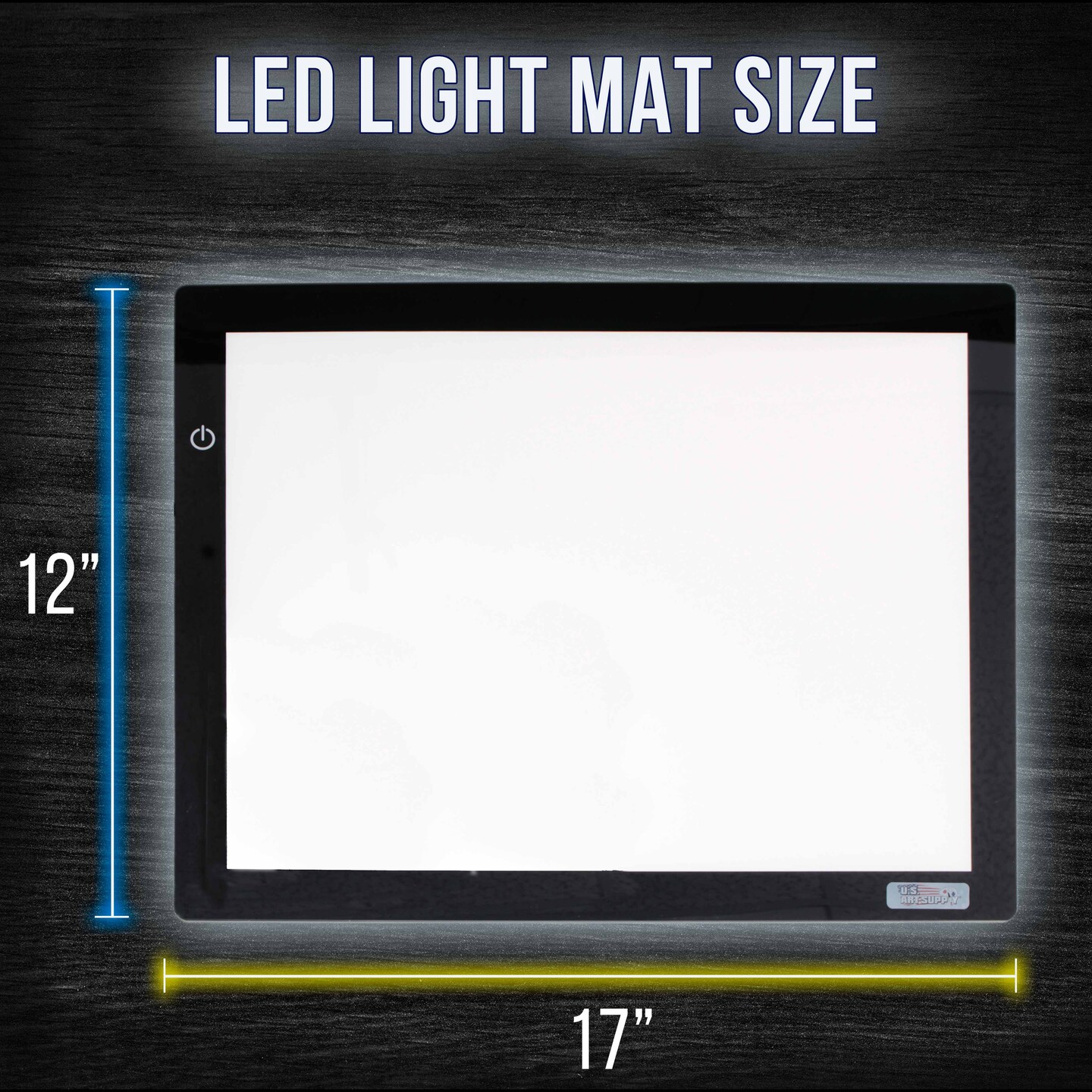 Lightmaster 24.3&#x22; (A3) 12&#x22;x17&#x22; LED Lightbox Board 12-Volt Super-Bright Ultra-Thin 3/8&#x22; Profile Light Box Pad Dimmable, Measuring Overlay Grid &#x26; Circle