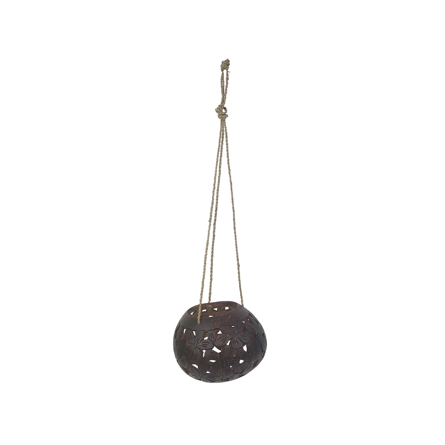 4.75&#x22; Coco Hibiscus Hanging Planter for Greenery &#x26; D&#xE9;cor