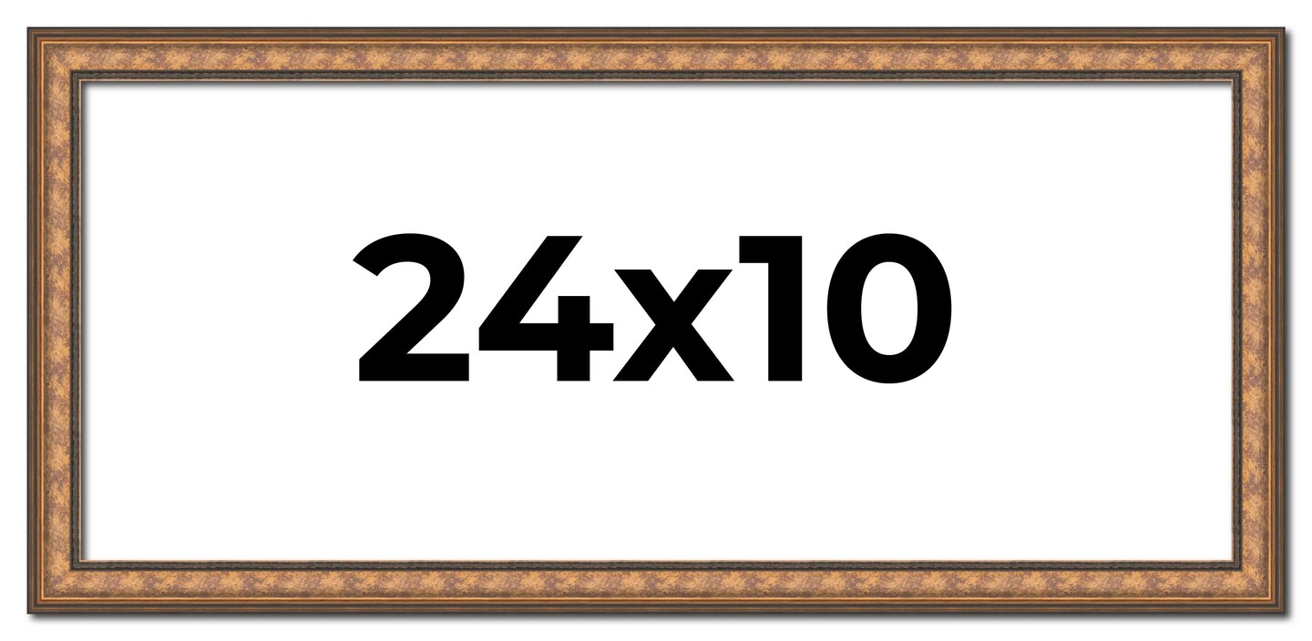 Panoramic Slim Profile Gold Picture Frame - UV Acrylic, Foam Board Backing, Hanging Hardware