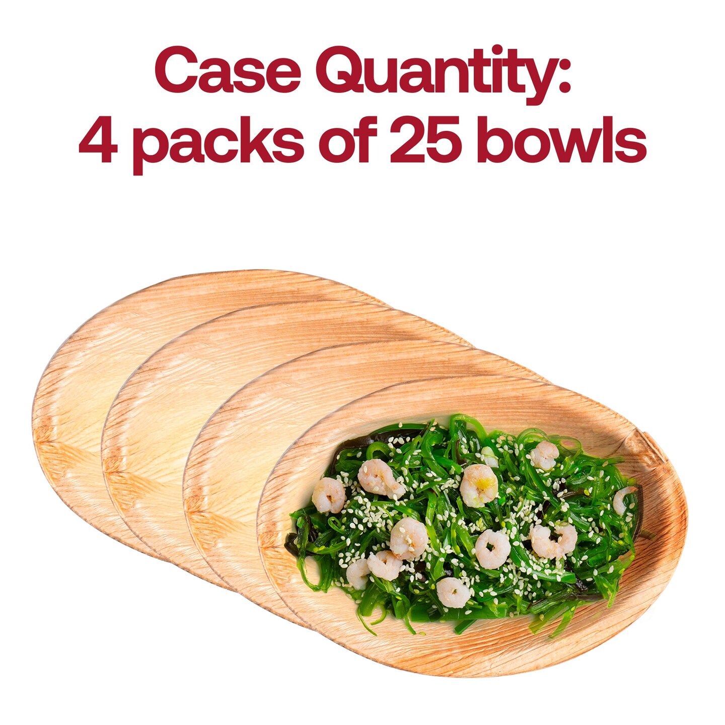 Oval Palm Leaf Eco Friendly Disposable Bowls - 3.5 oz. (100 Bowls)