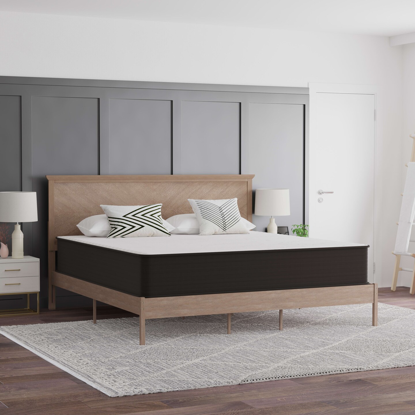 Emma and Oliver Drift 12 Inch Hybrid Mattress, High Density Foam and Pocket Spring Mattress in a Box, CertiPur-US Certified Foam