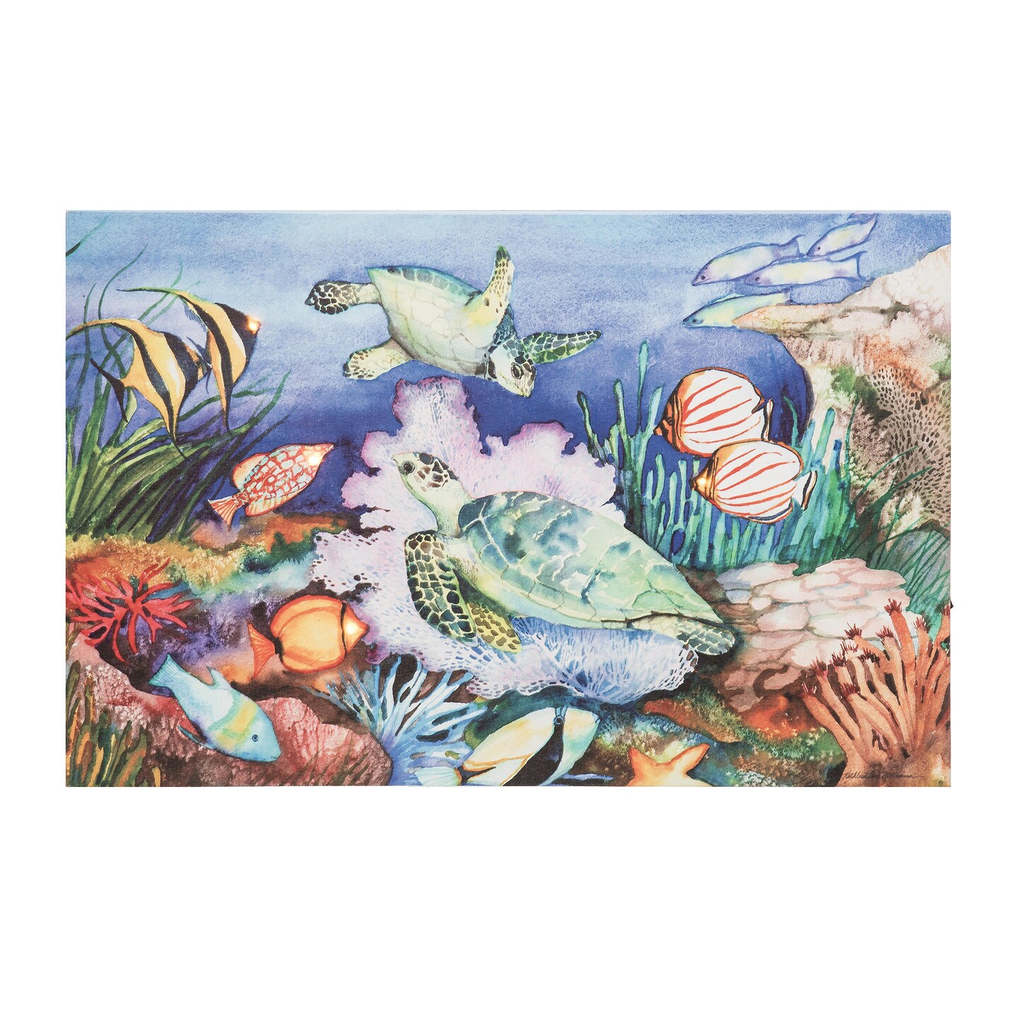 Under The Sea Light-Up Led Wall Art 15.75 x 23.62 x 1.38 Inches.