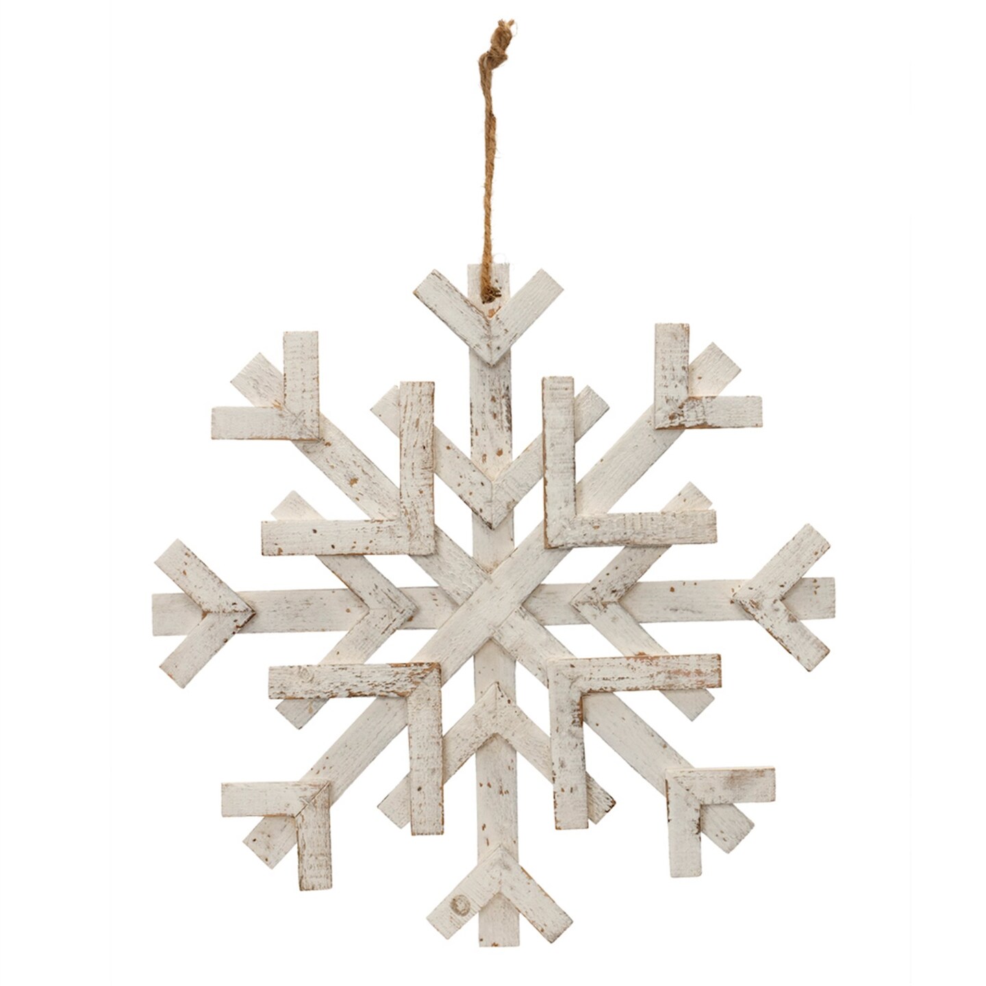 Melrose Wooden Snowflake Christmas Wall Hangings - 16&#x22; - Set of 4