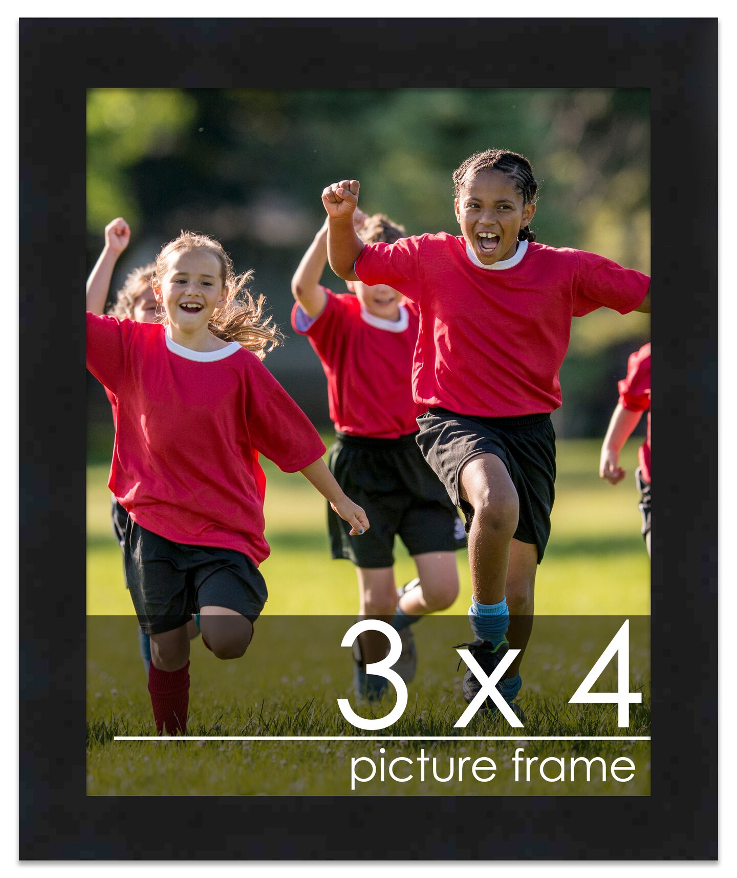 Photo Size Simple Black Picture Frame - UV Acrylic, Foam Board Backing, Hanging Hardware