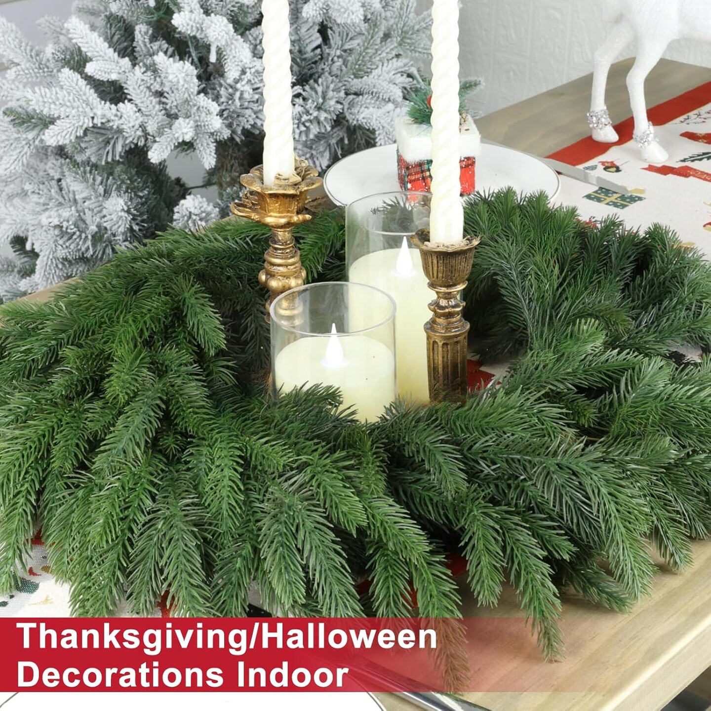 22 Inch Real Touch Christmas Wreath, Natural Droopy,Soft Bendable Faux Cedar Wreath, Christmas Wreaths for Front Door, Winter Wreaths for Front Door, Indoor Christmas Decorations for Home Decor