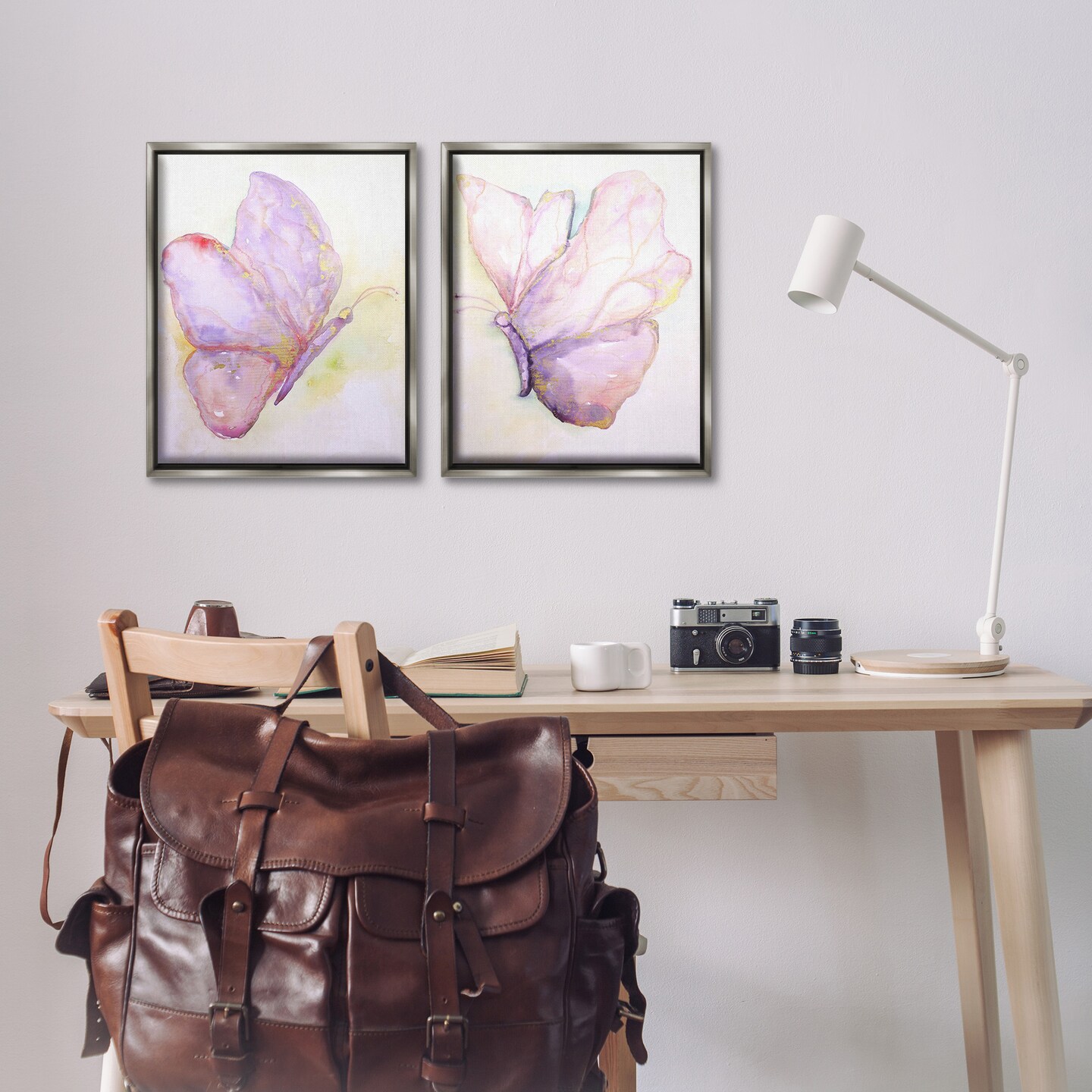 Stupell Industries Girls Glam Butterfly Wings Framed Floater Canvas Wall Art
