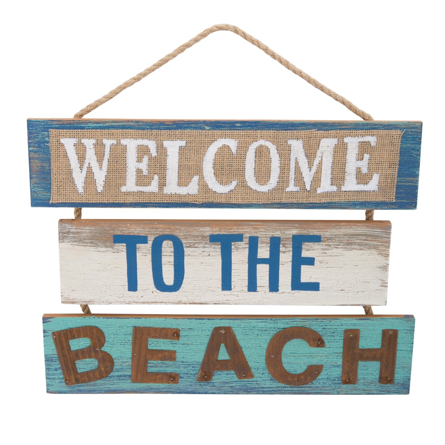 Welcome To The Beach Sign 14 x 11.5 x 0.25 Inches.