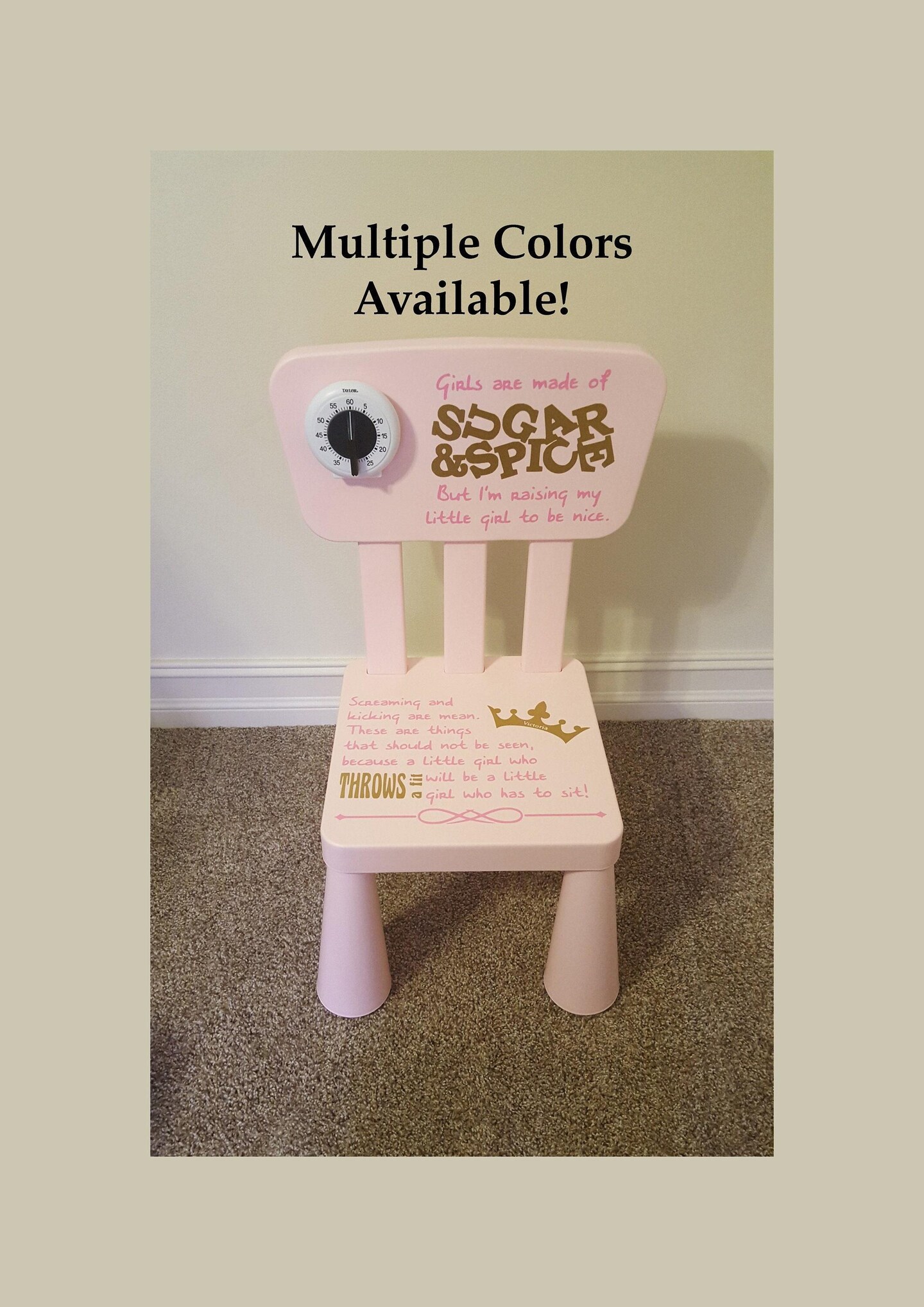 Time Out Chair, Girls, With Timer, Princess, Kid, Child, Children, Toddler, Baby, Little, Discipline, Training, Manners, Nursery, Furniture product 2