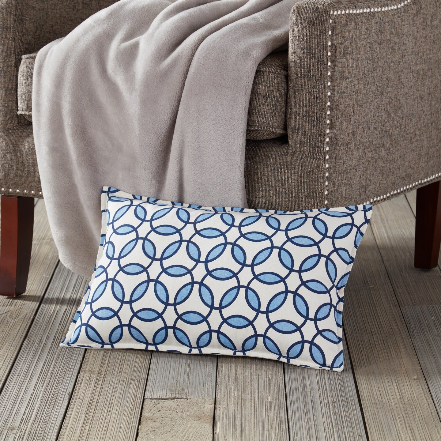 Rings Pattern 14&#x22; x 22&#x22; Cotton Canvas Toss Pillow
