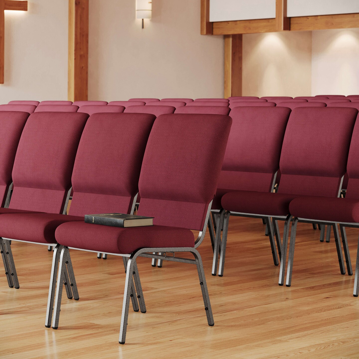 Emma and Oliver Church Chairs 18.5 in. Wide, Color: FossilFabric