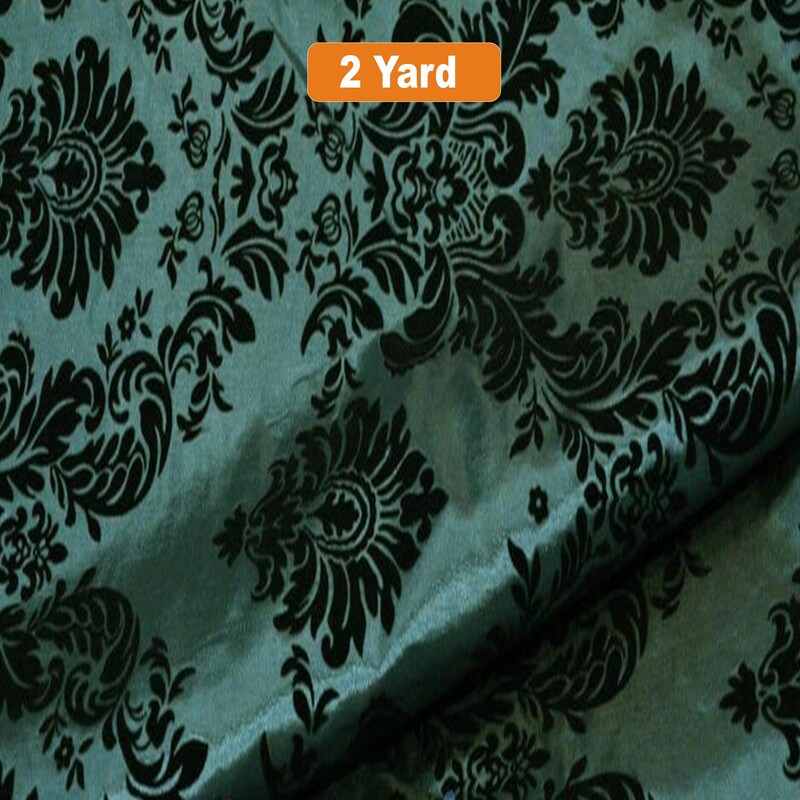 60" Wide Damask Flocking Taffeta Fabricfor Curtains Apparel and Decor