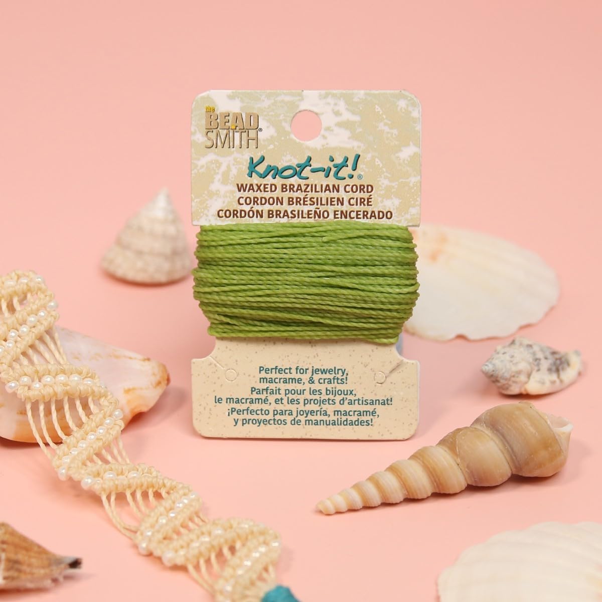 The Beadsmith Waxed Brazilian Cord, 0.7 mm Diameter, Light Wax, 15 Yards (13.7 m)