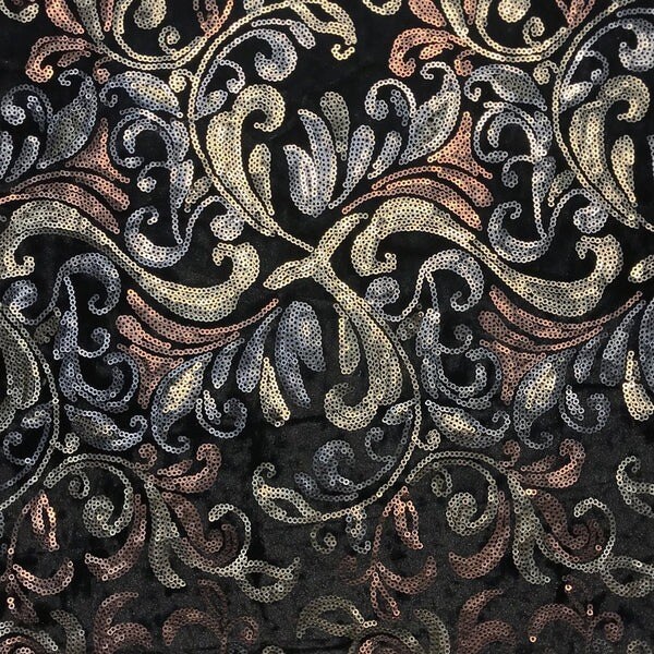 95% Polyester & 5% Spandex Arabella Stretch Velvet Sequin Fabric 50/52” Width