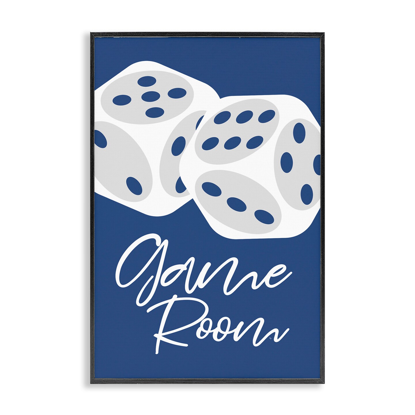 Stupell Industries Game Room with Dice Framed Giclee Wall Art Design by Martina Pavlova