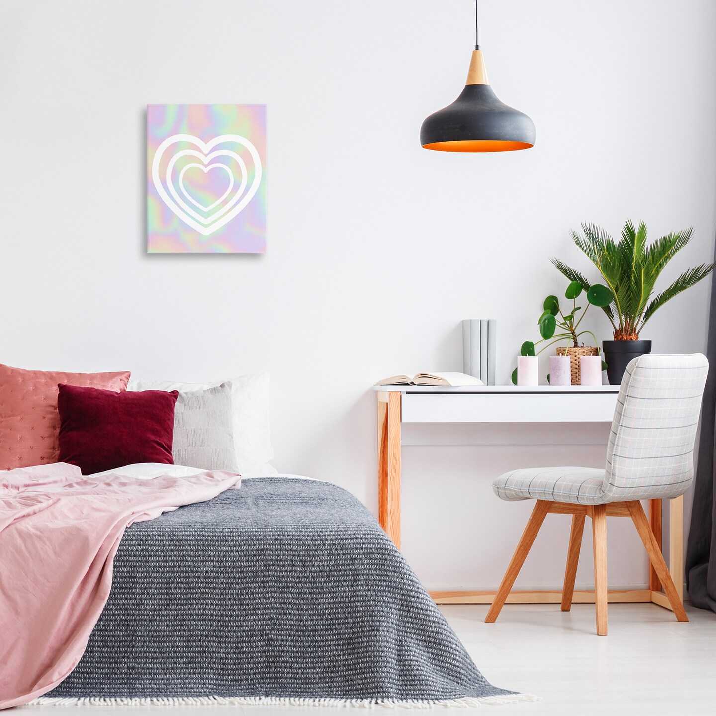 Stupell Industries Pastel Pattern with Hearts Canvas Wall Art Design by Daphne Polselli