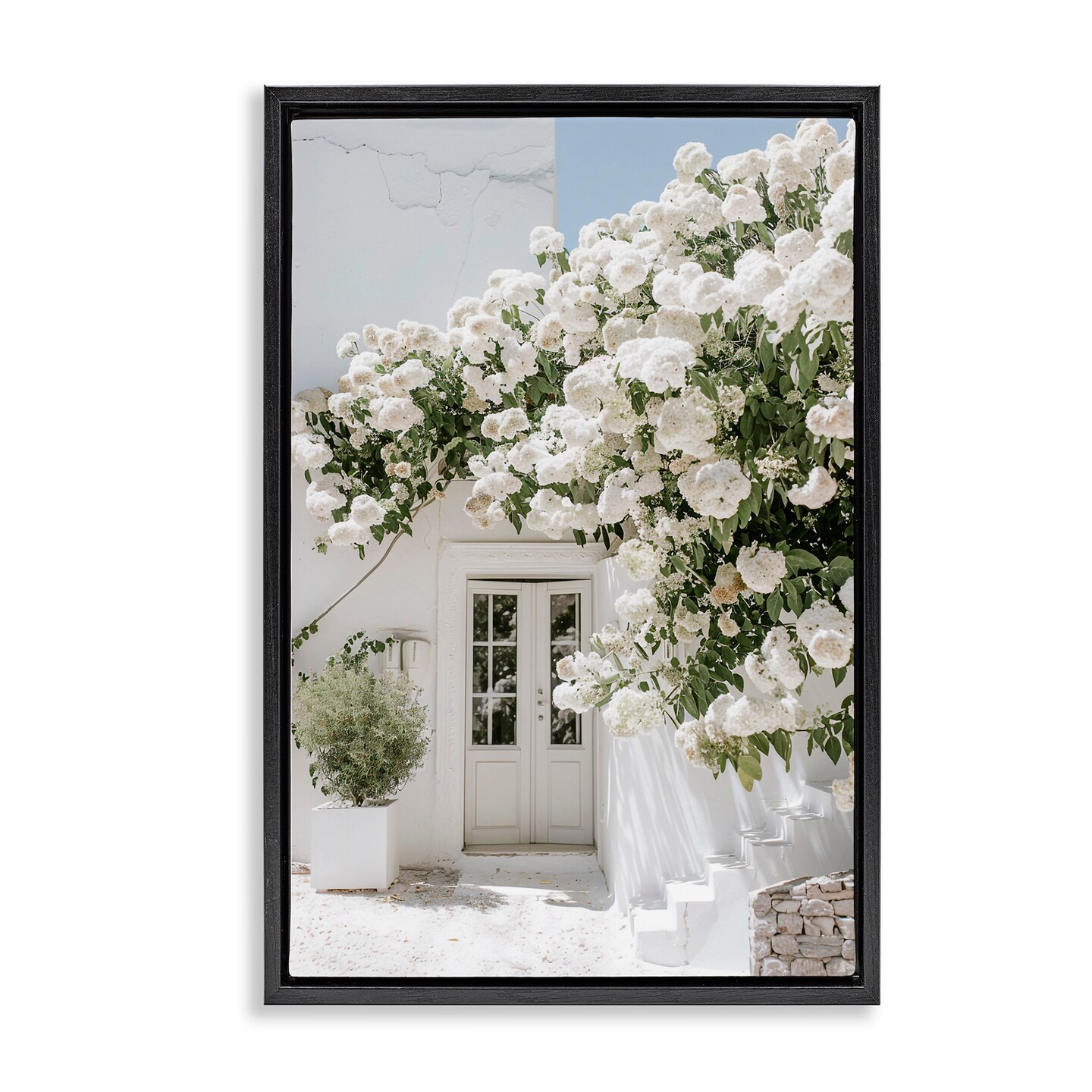 Stupell Industries White Architecture Garden Framed Floater Canvas Wall Art Design by RB