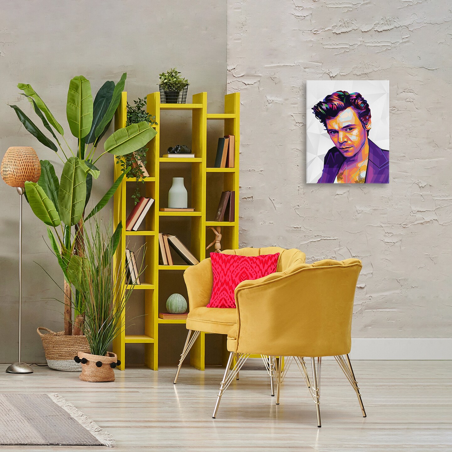 Stupell Industries Bright Hued Harry Canvas Wall Art Design by Birch & Ink