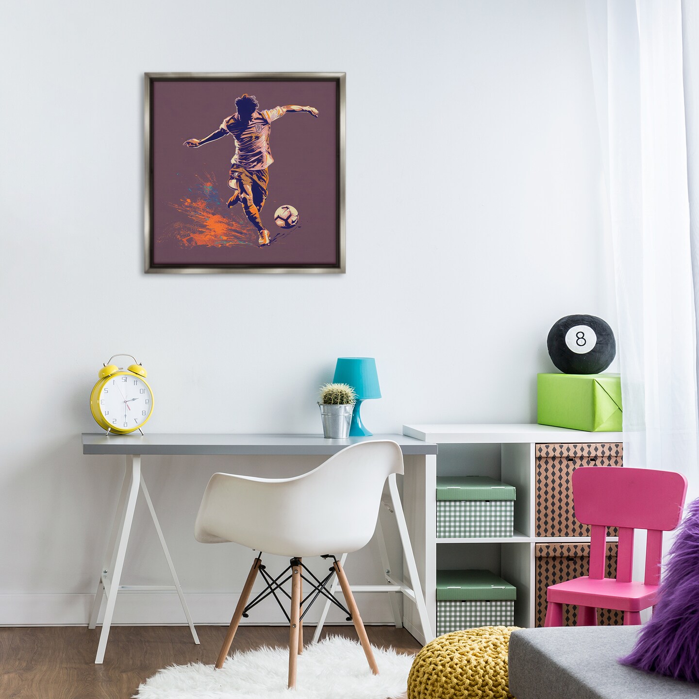 Stupell Industries Winning Goal Abstract Athlete Framed Floater Canvas Wall Art Design by Lazar Studio