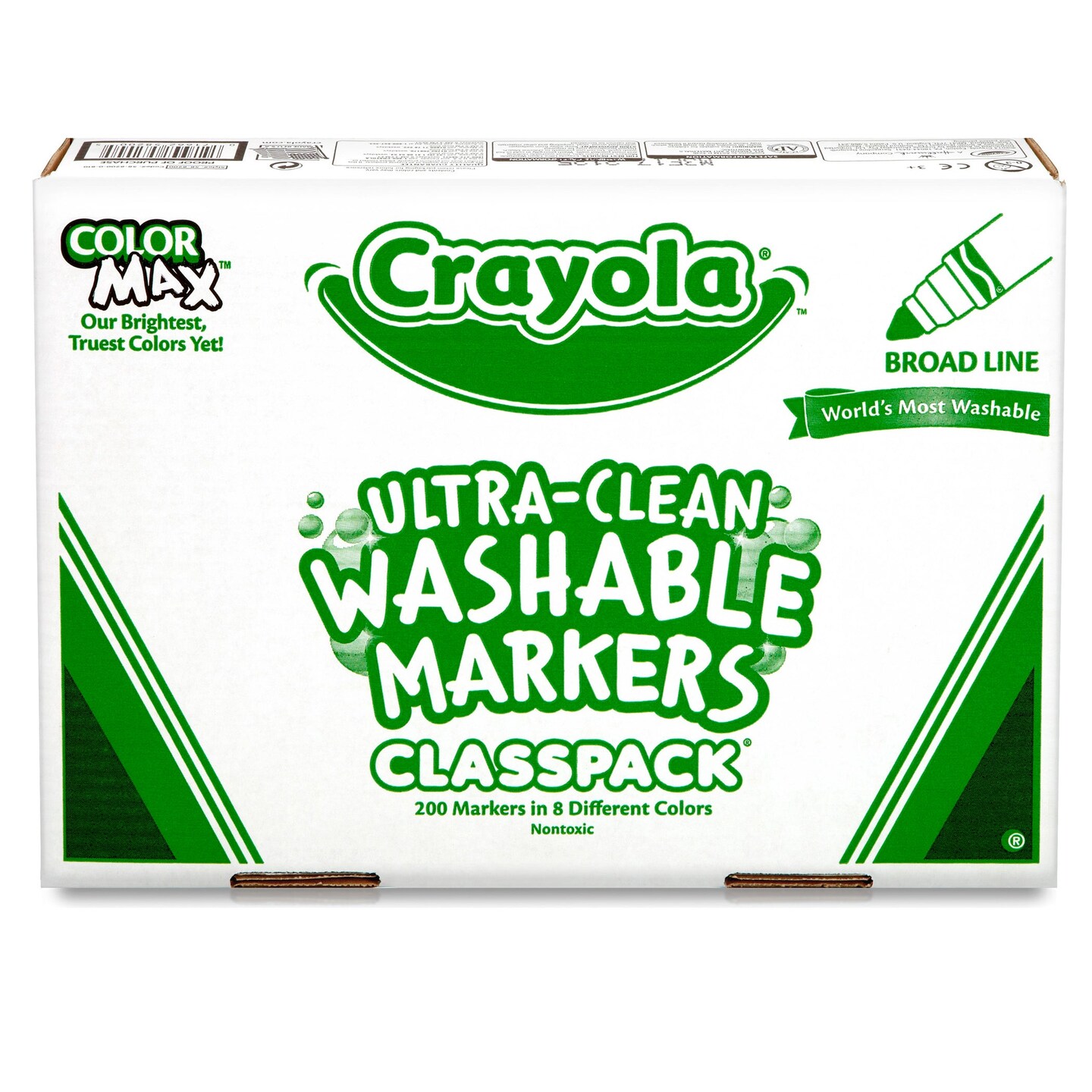 Ultra-Clean Washable Markers Classpack&#xAE;, Broad Line, 8 Colors, Pack of 200