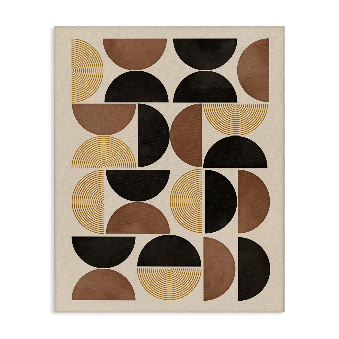 Stupell Industries Midcentury Geometric Shapes Canvas Wall Art Design by Nina Blue