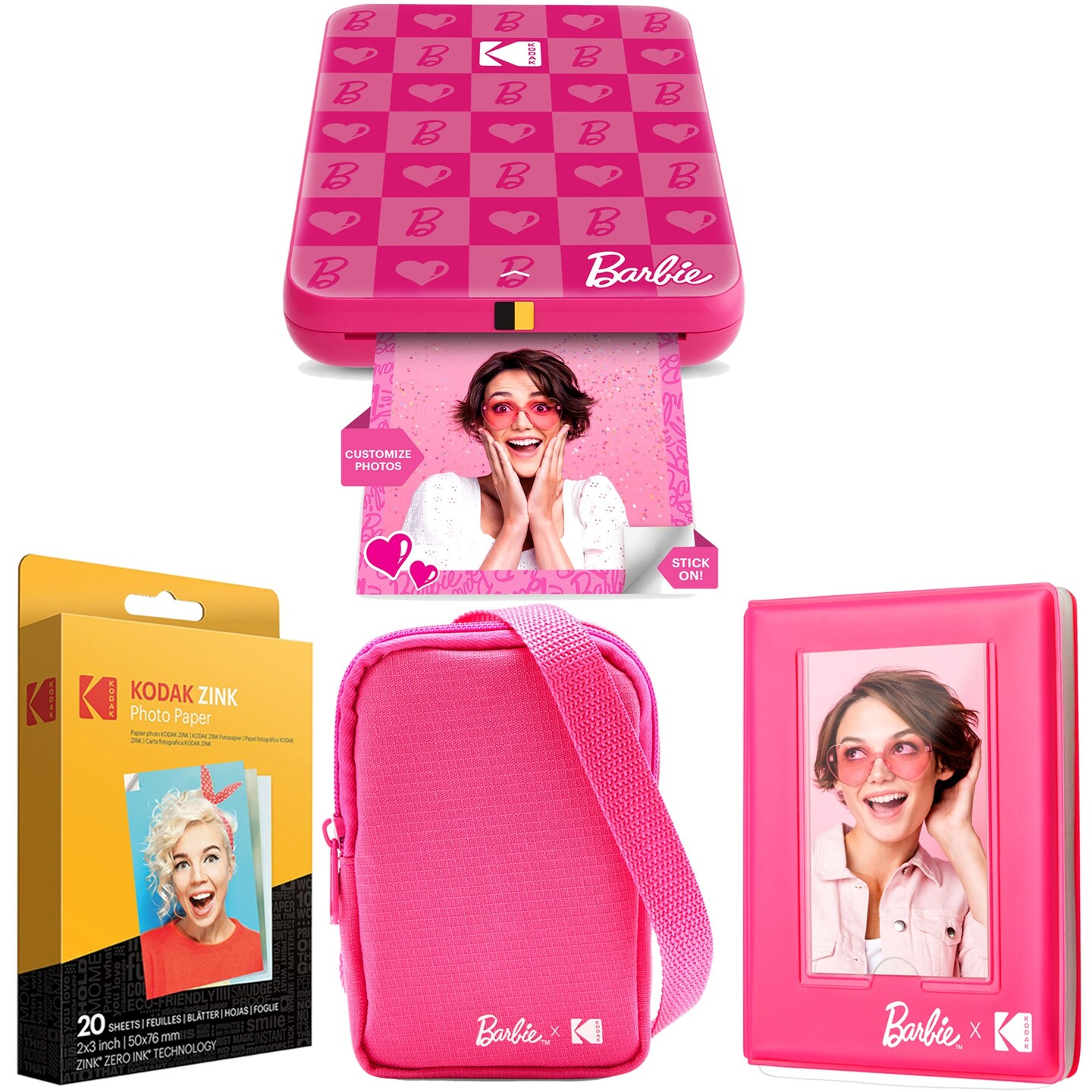 Kodak x Barbie Step Slim Instant Photo Printer + Barbie Deluxe Camera Case &#x26; More