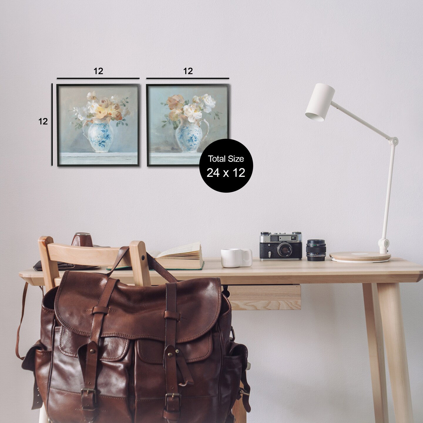 Stupell Industries Heirloom Bouquet Pitcher 2 pc Framed Giclee Wall Art Set Design by Danhui Nai