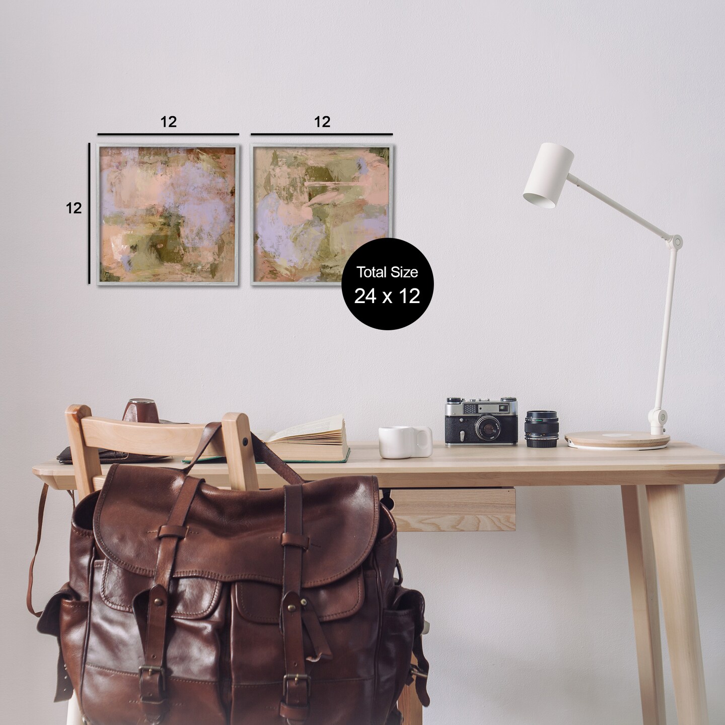 Stupell Industries Rustic Paint Distortion 2 pc Framed Giclee Wall Art Set Design by Hayley Michelle