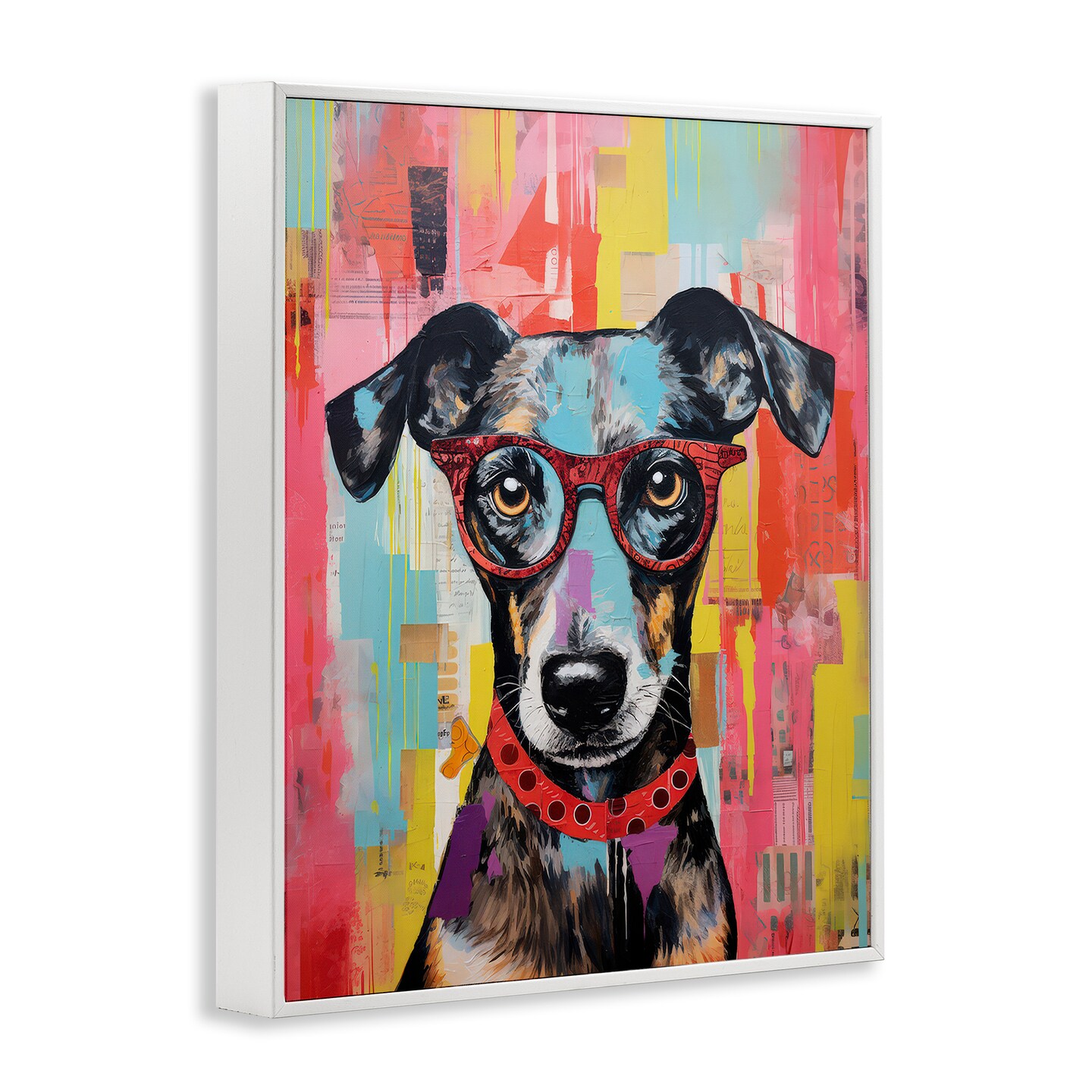 Stupell Industries Quirky Spectacle Dog Framed Giclee Wall Art Design by LSR Design Studio