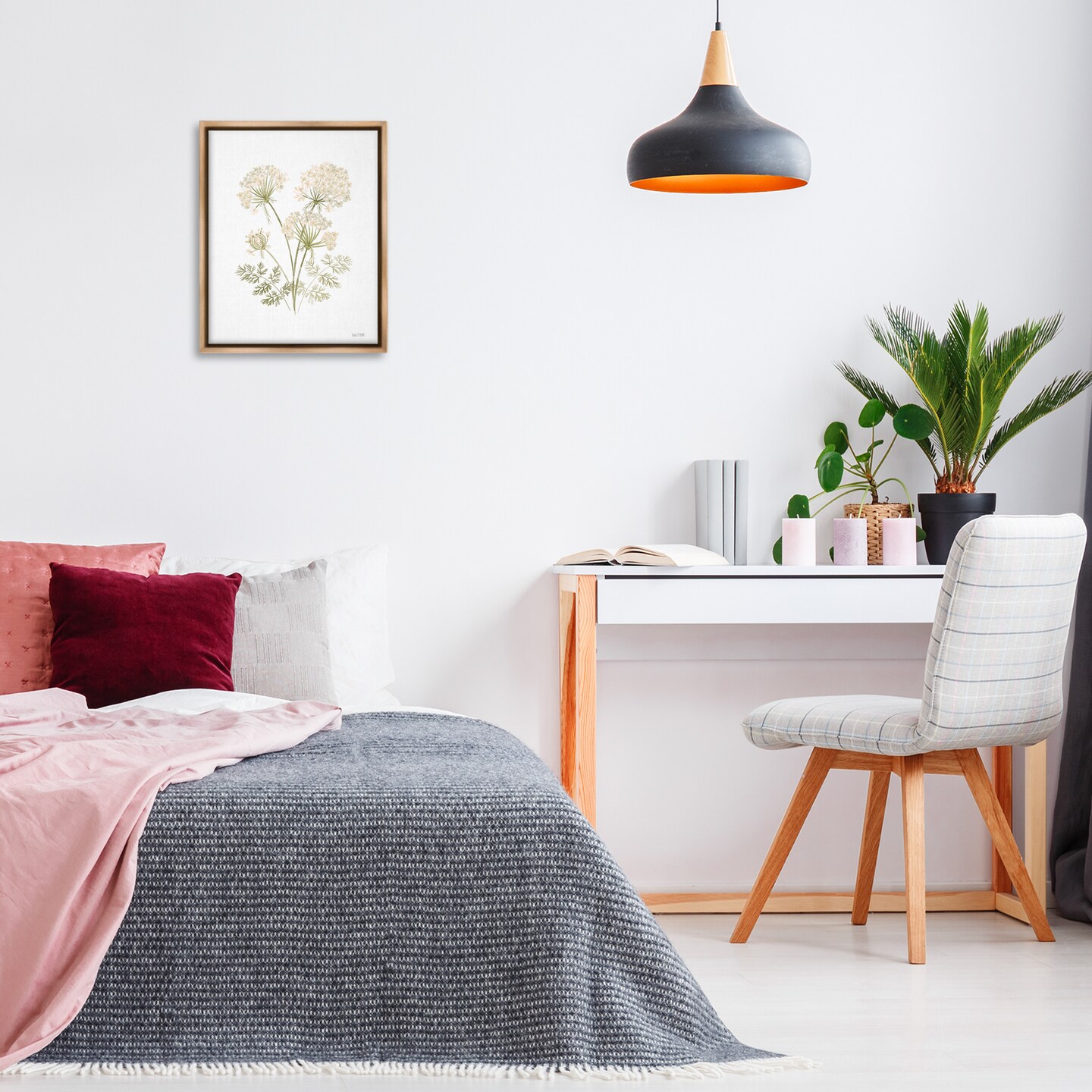 Stupell Industries Spring Dandelion Sprigs Framed Floater Canvas Wall Art Design by House Fenway