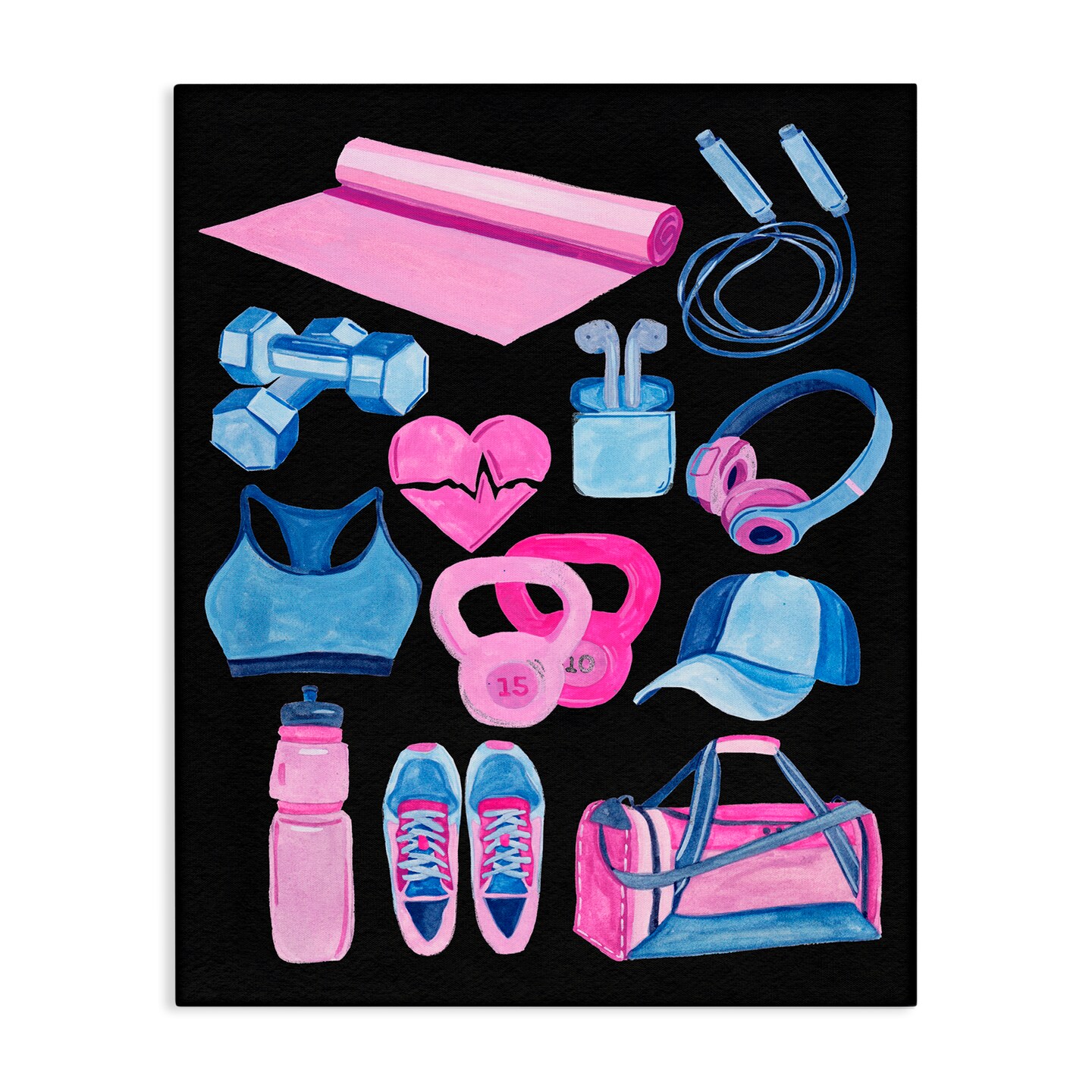 Stupell Industries Bold Workout &#x26; Exercise Canvas Wall Art Design by Melissa Wang