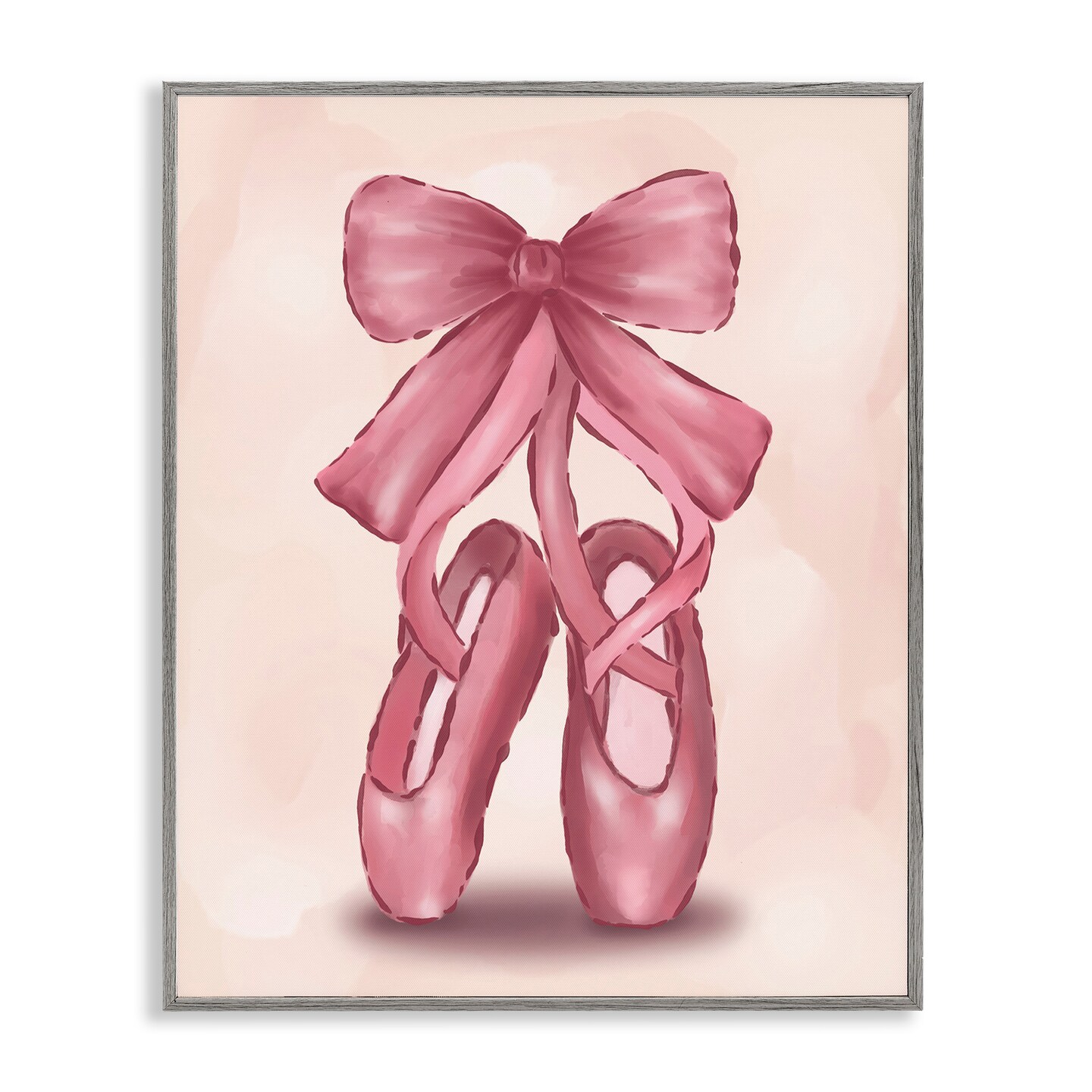 Stupell Industries Ballet Slippers Bow Framed Giclee Wall Art Design by Hey Bre! Creative Studio