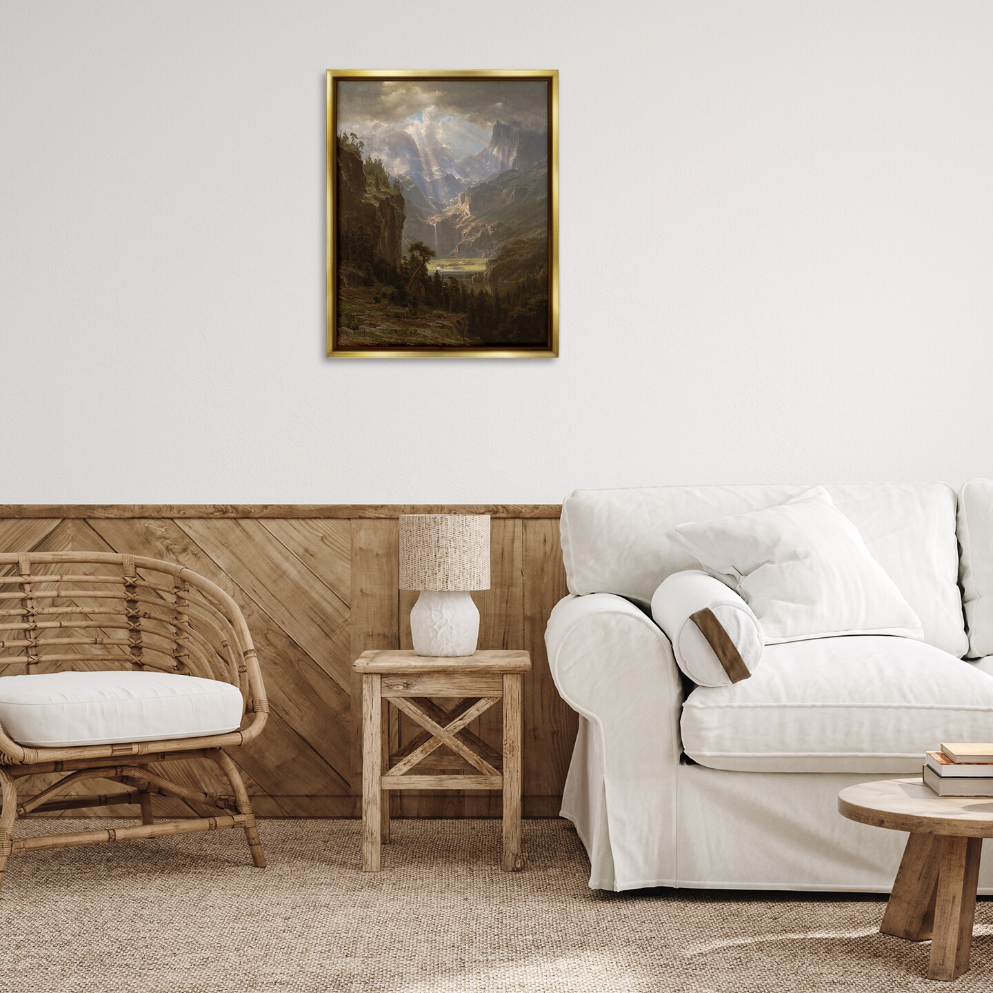 Stupell Industries Classic Bierstadt Rocky Mountains Framed Floater Canvas Wall Art Design by one1000paintings