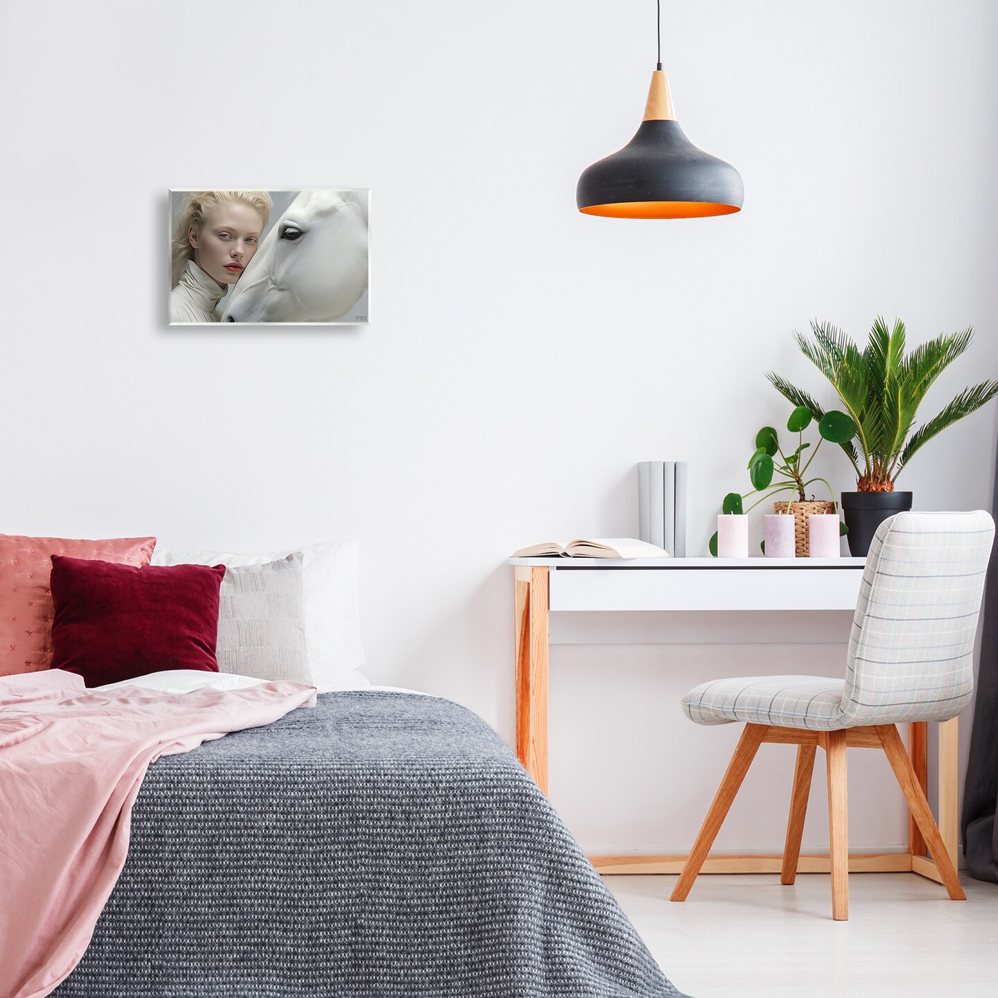 Stupell Industries White Horse & Woman Wall Plaque Art Design by RB