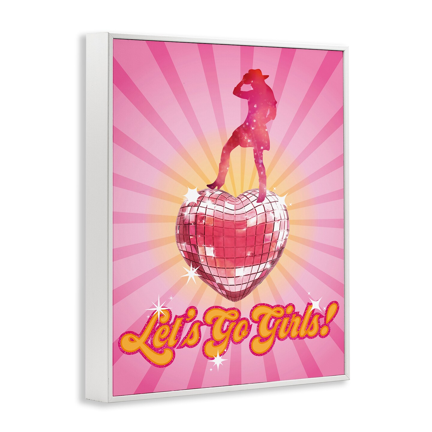 Stupell Industries Let's Go Girls Disco Framed Giclee Wall Art Design by Susan Arnot